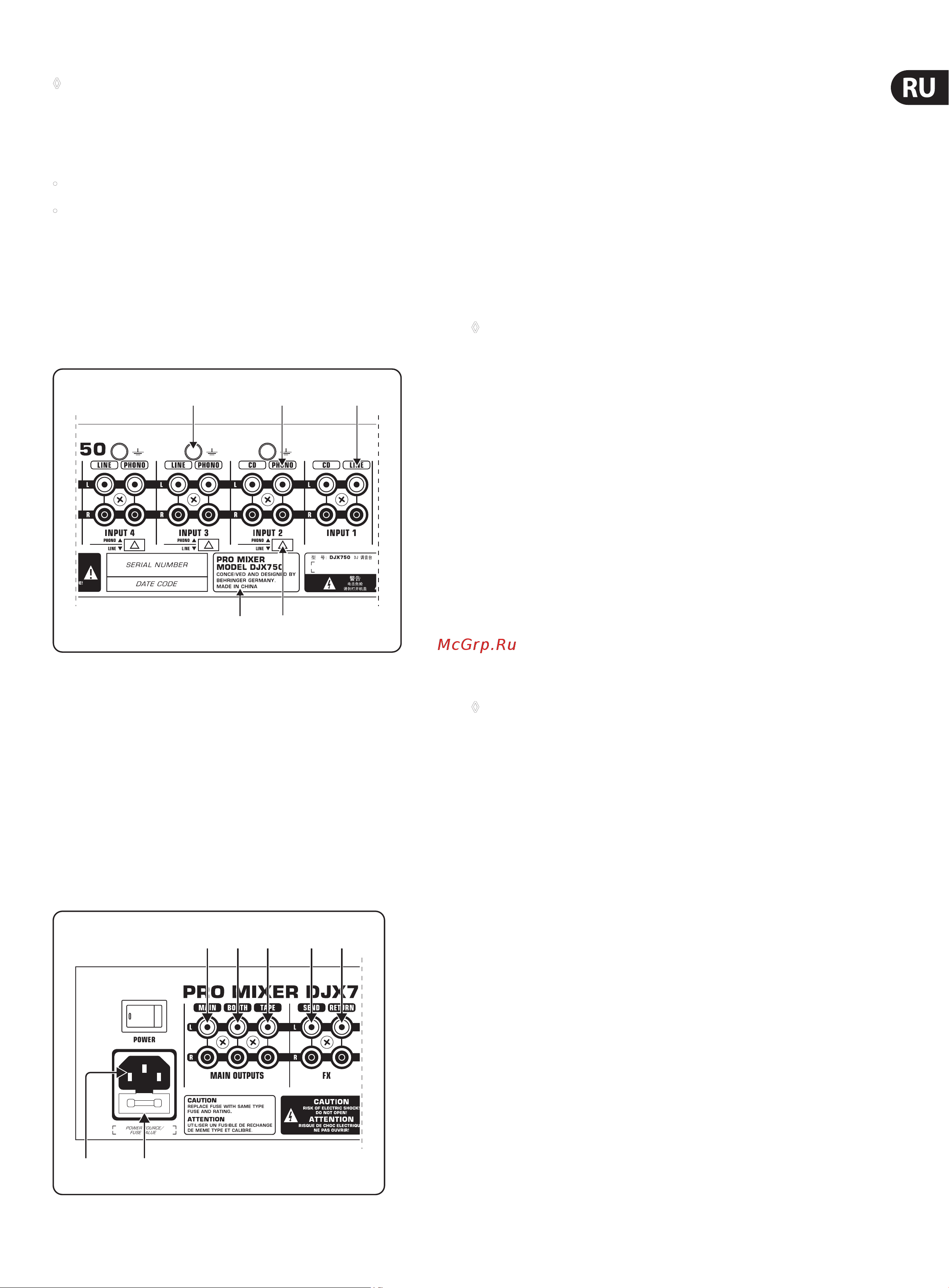 Behringer PRO MIXER DJX750 [7/10] Коммутация