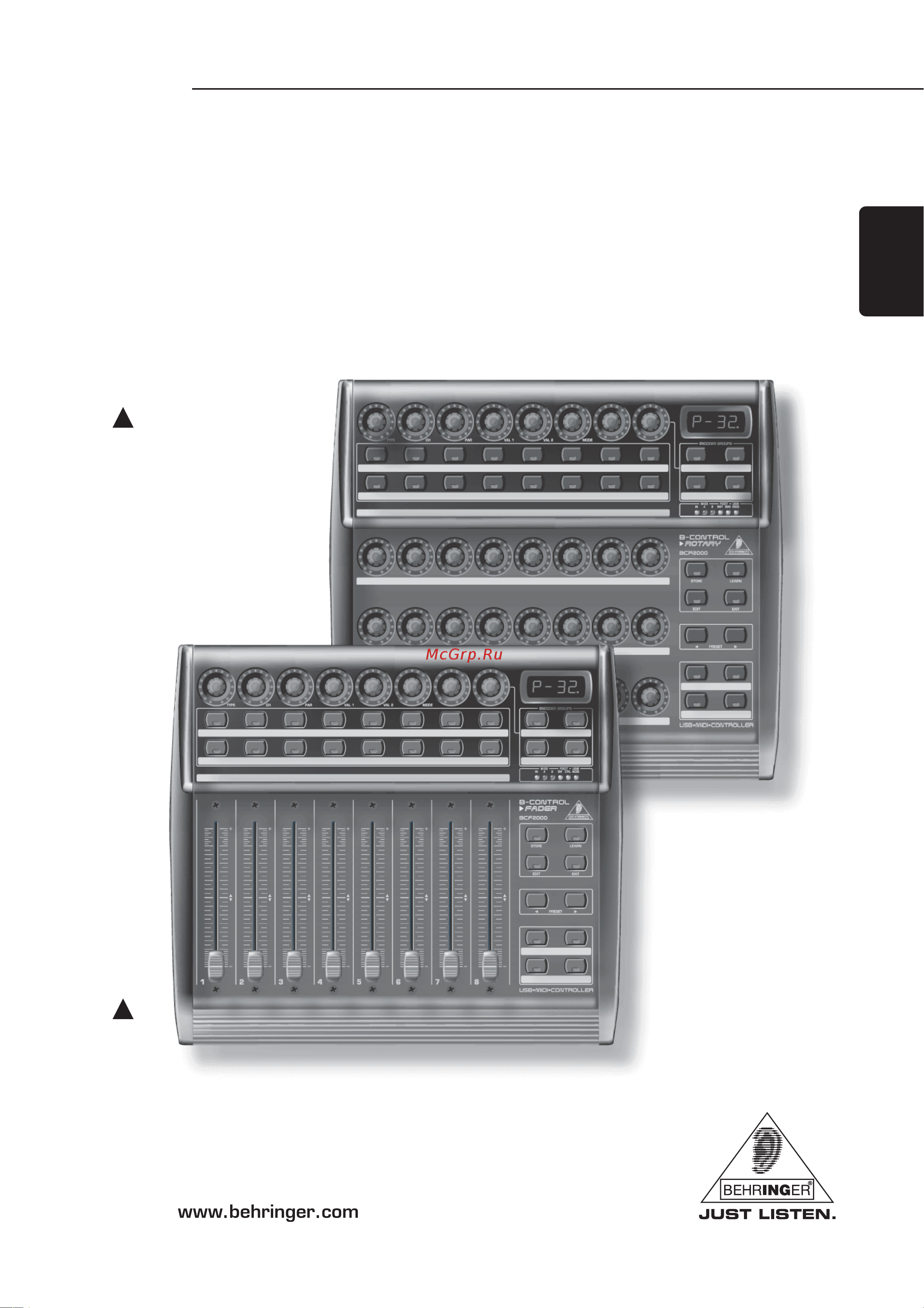 Behringer B-CONTROL FADER BCF2000-WH Руководство по эксплуатации онлайн
