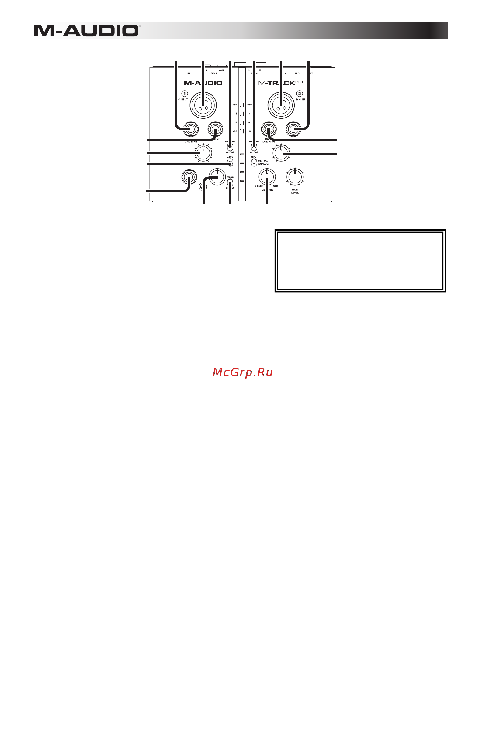 M-Audio M-Track Plus [10/24] 18 15 14 16 16