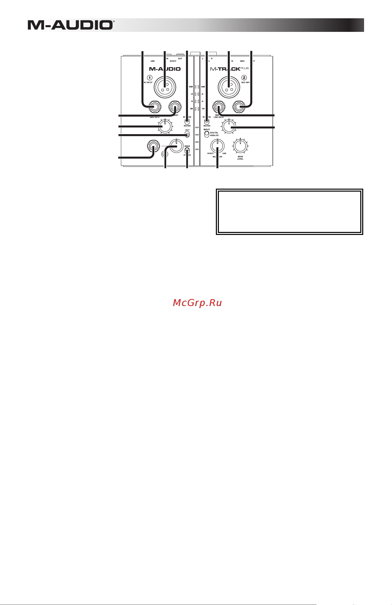 M-Audio M-Track Plus [6/24] 18 15 14 16 16