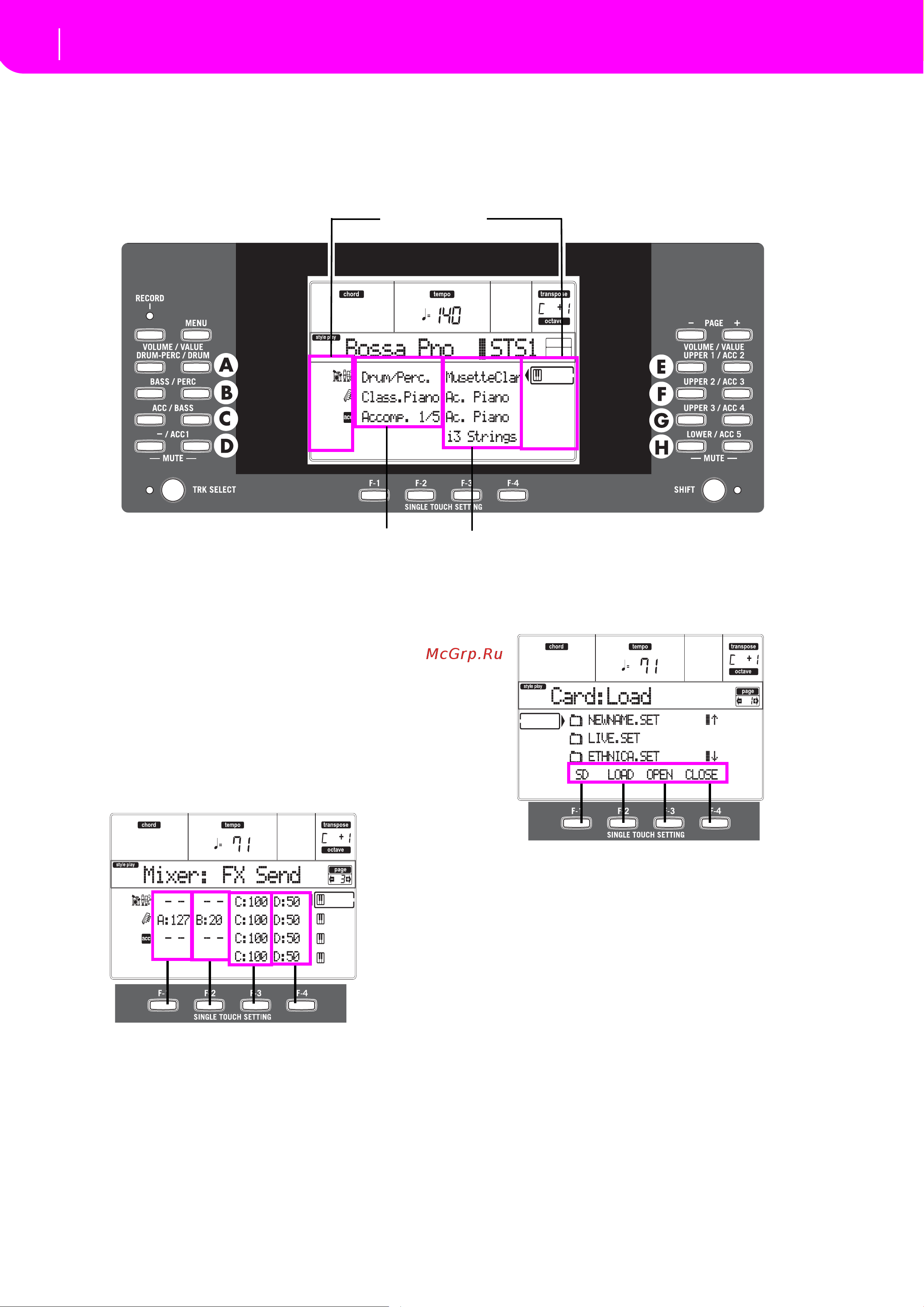 Korg microARRANGER [12/24] Дисплей и пользовательский интерфейс