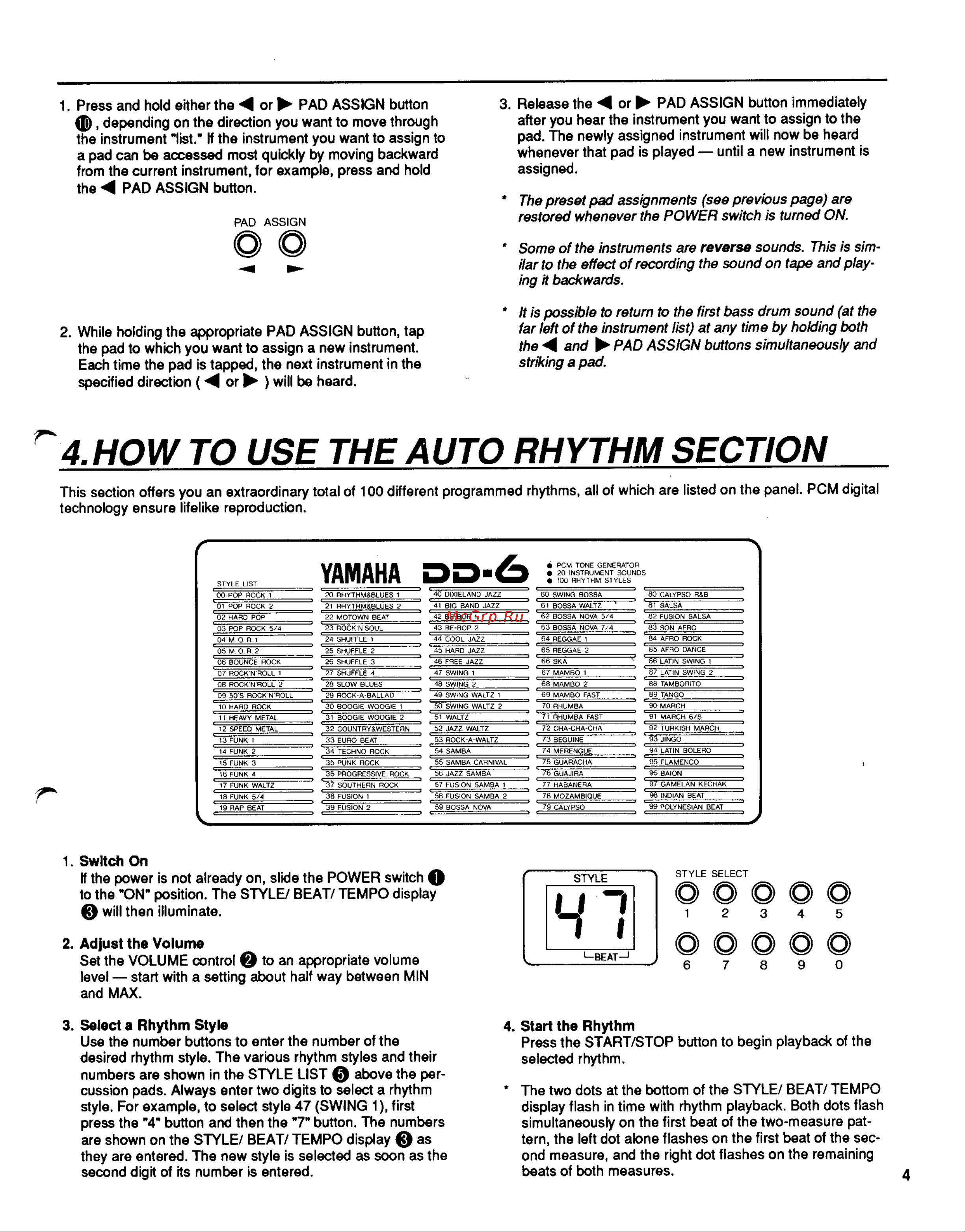 Yamaha DD-6 Руководство по эксплуатации онлайн [5/8] 761347