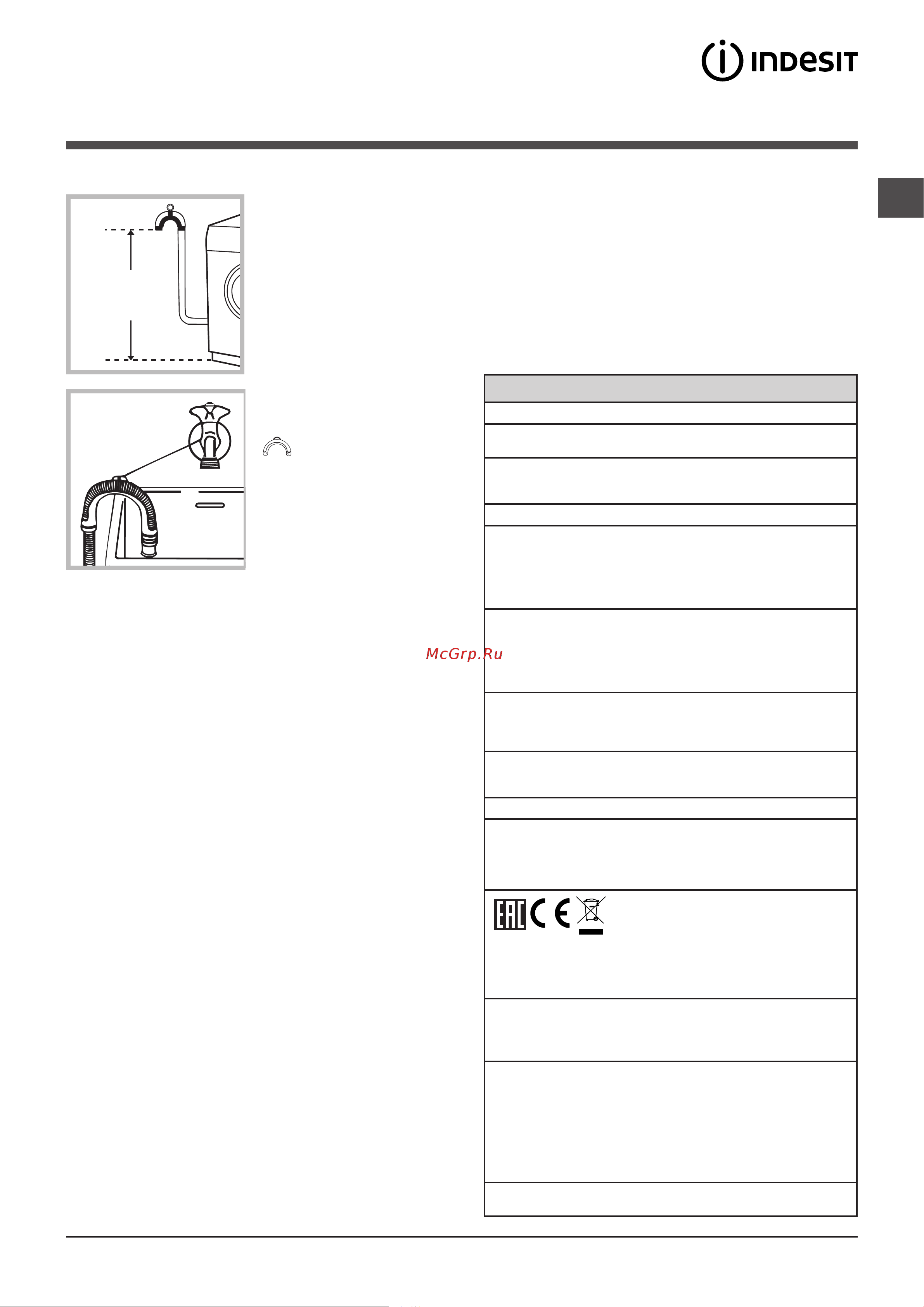 Indesit IWSD 6105 В [3/36] Технические данные