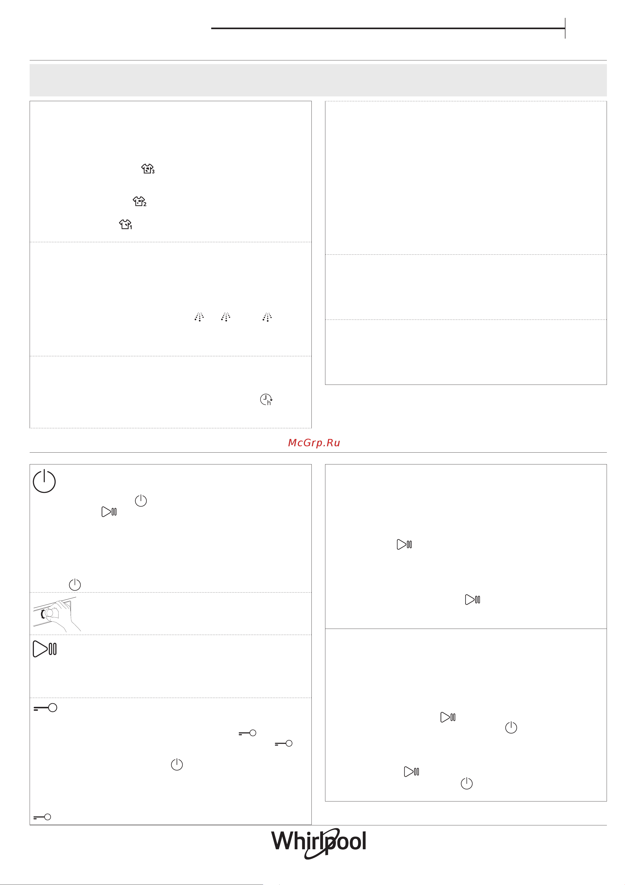 Whirlpool FWSG71083WSVRU [12/24] Опции