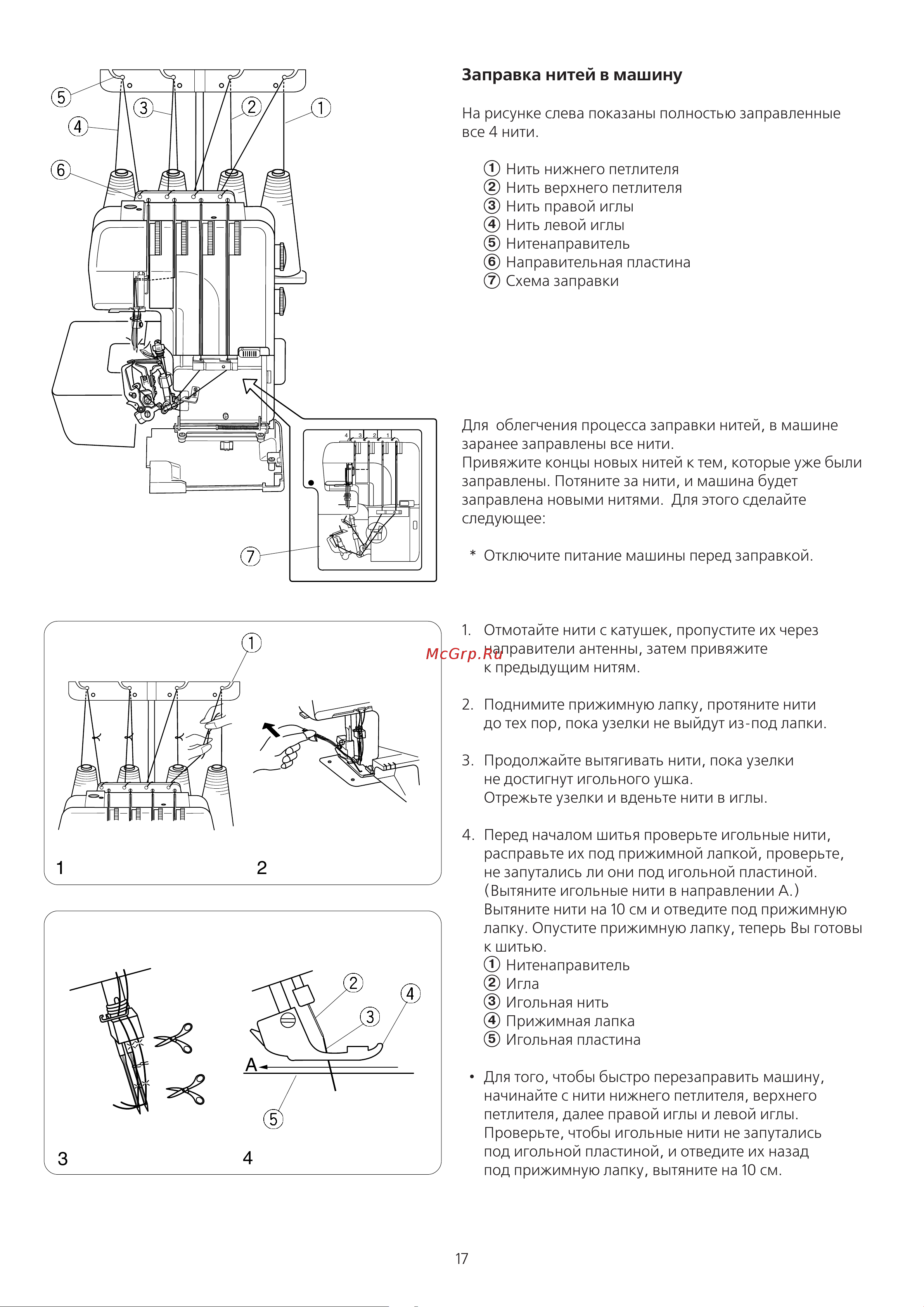 Janome T-99D [18/48] Заправка нитей в машину