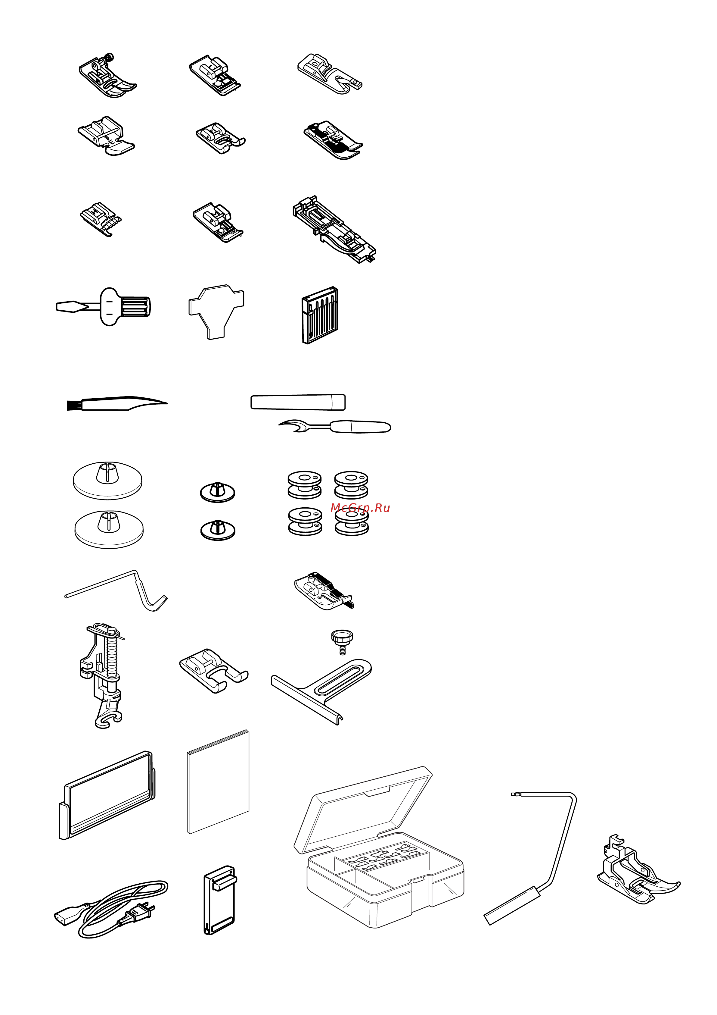 Janome Memory Craft 6600P [6/93] Стандартные аксессуары