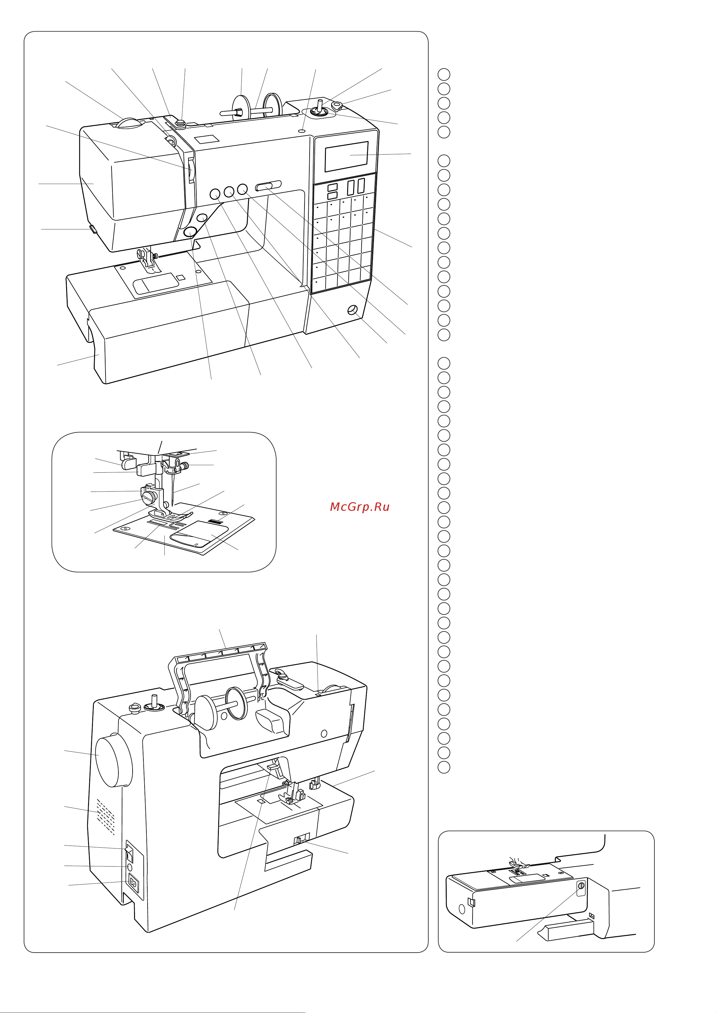 Janome DC 7060 [4/58] Наименование частей