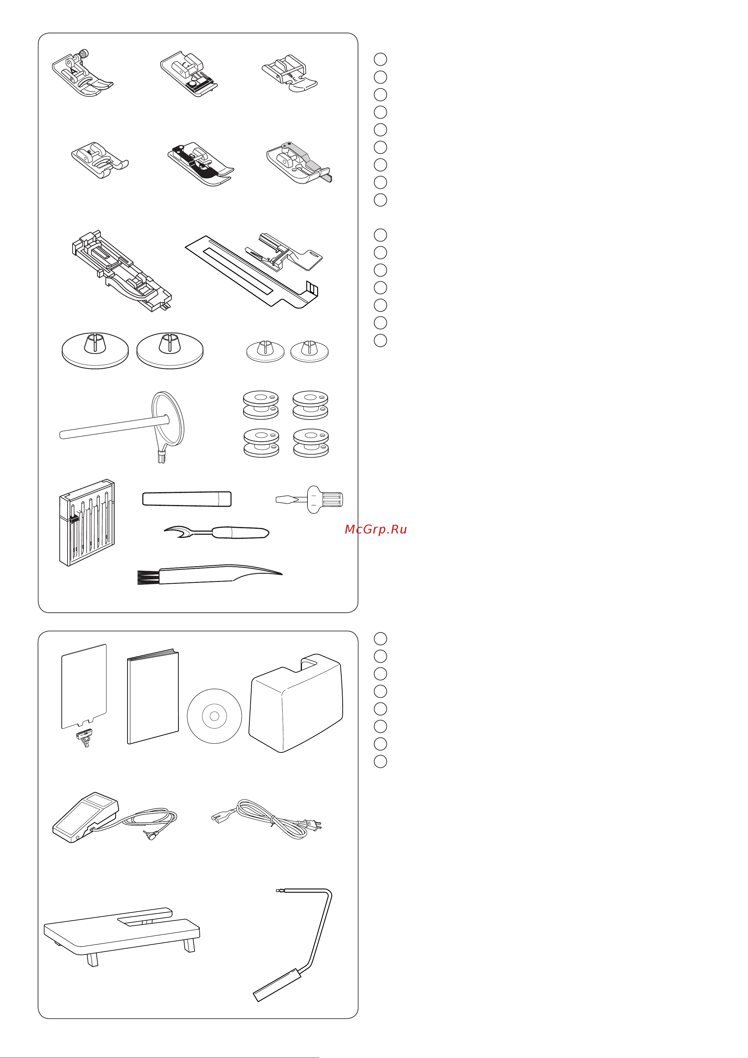 Janome DC 7060 [5/58] Стандартные аксессуары
