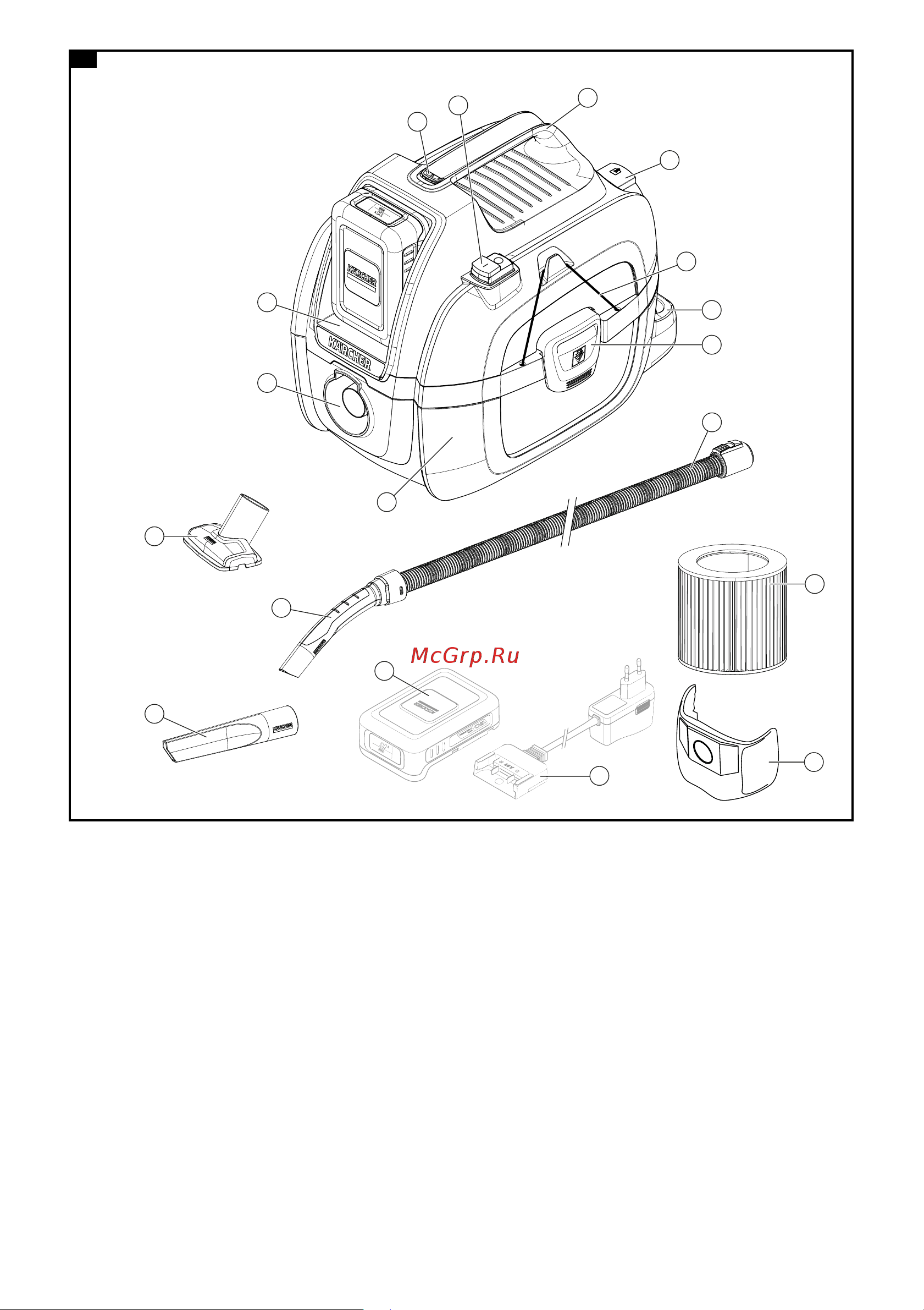 Karcher WD1 Compact Battery Set (1.198-301.0) Руководство по эксплуатации онлайн [2/15] 763600