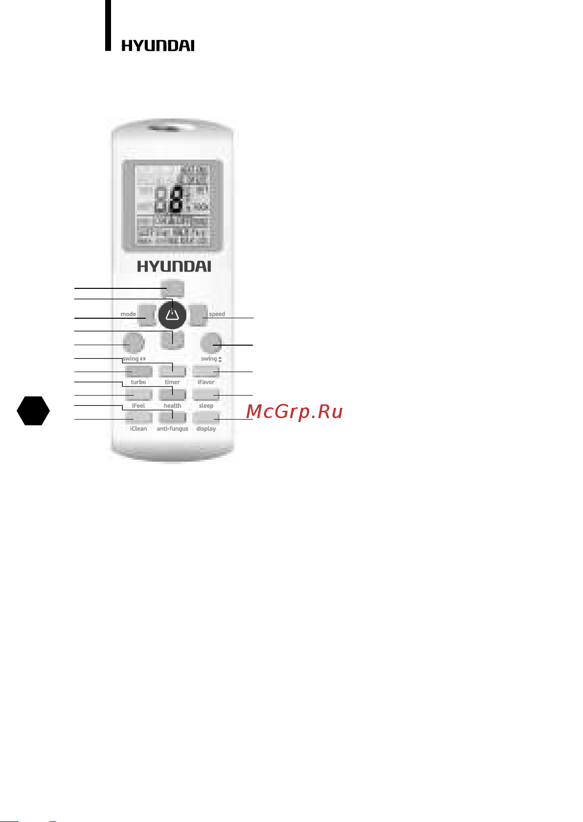 Hyundai H-ARI20-18H [18/40] Пульт дистанционного управления