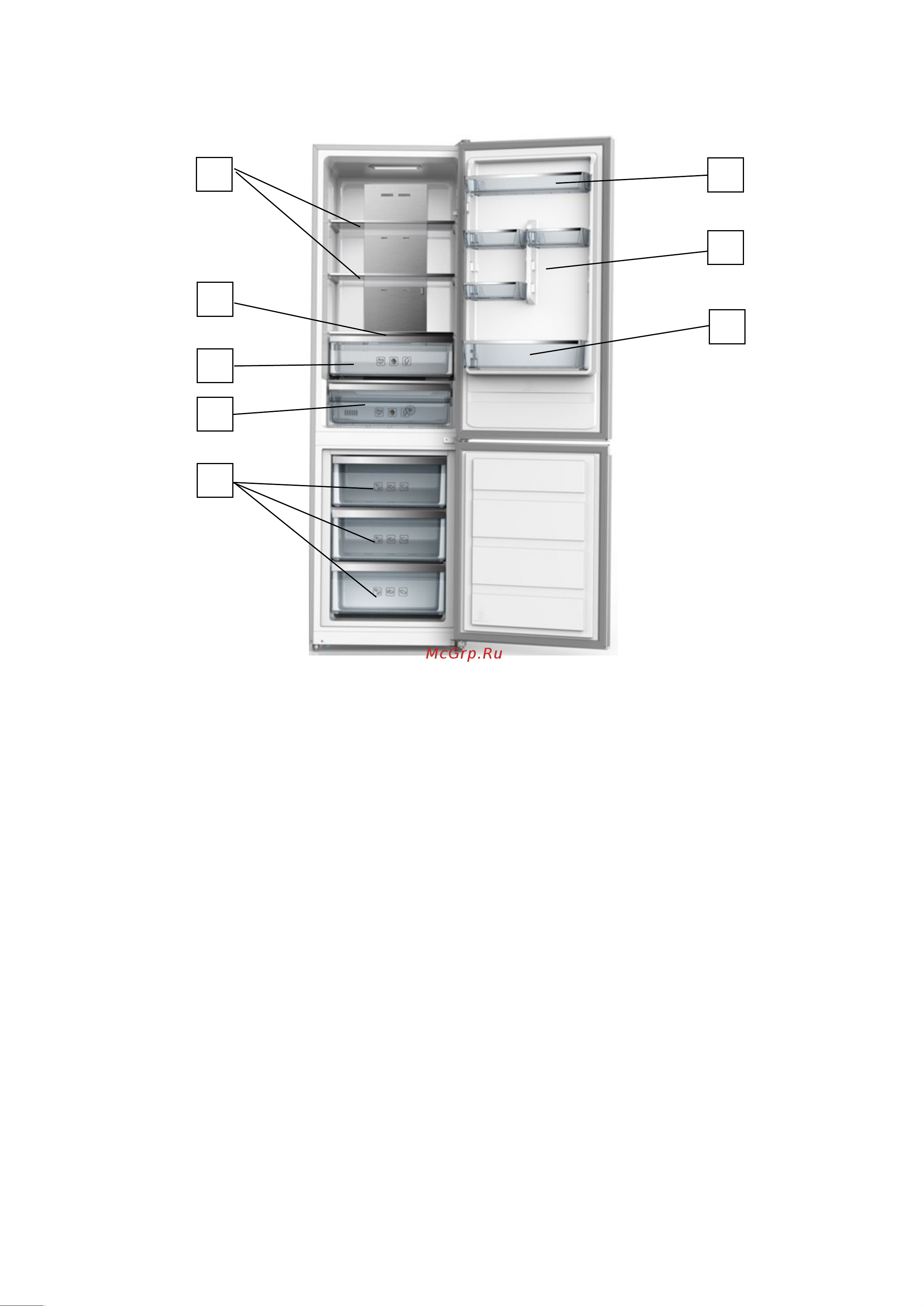 Midea MRB519SFNW3 [12/20] Полки холодильного отделения