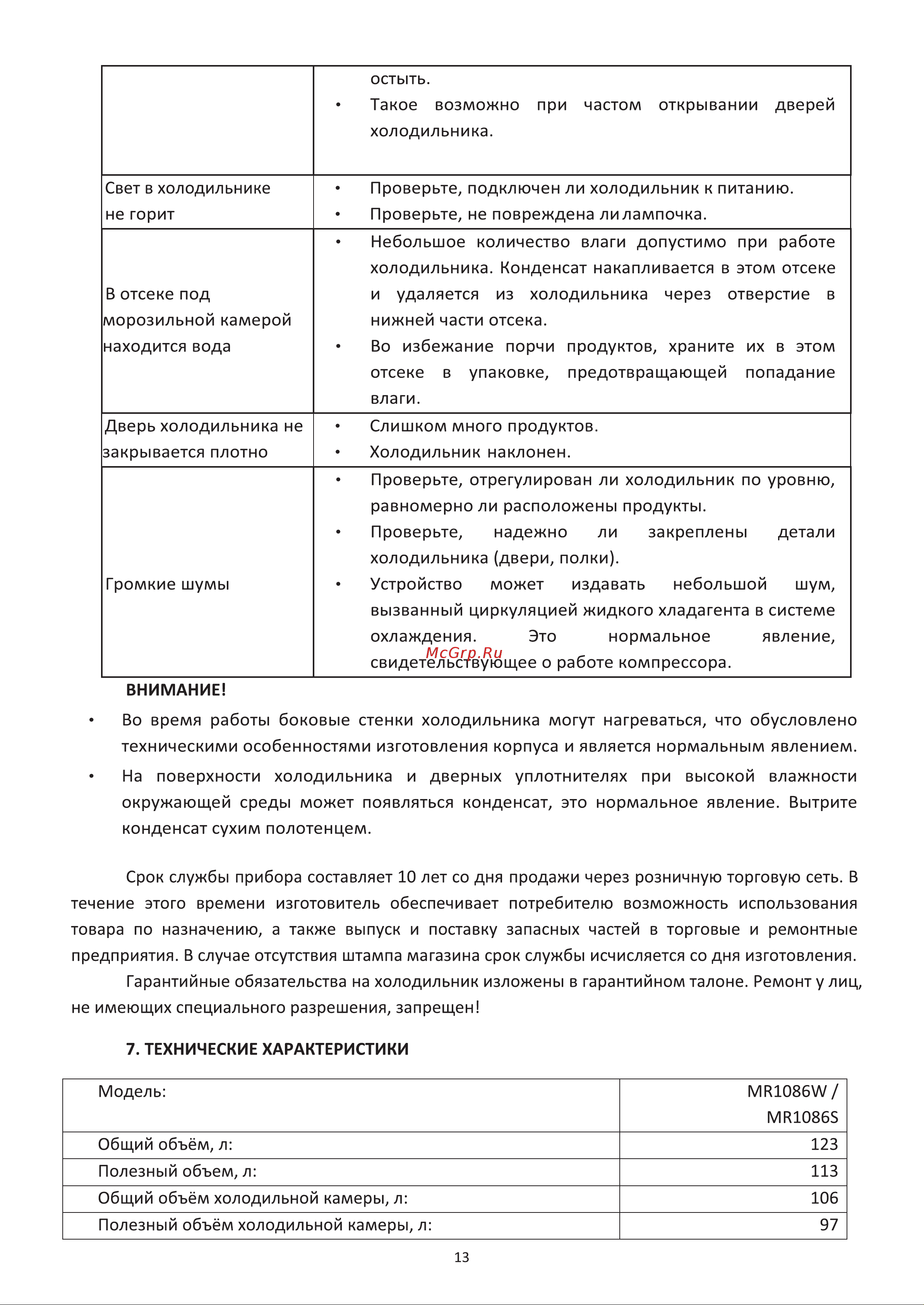 Midea MR1086S Руководство по эксплуатации онлайн [13/15] 763999