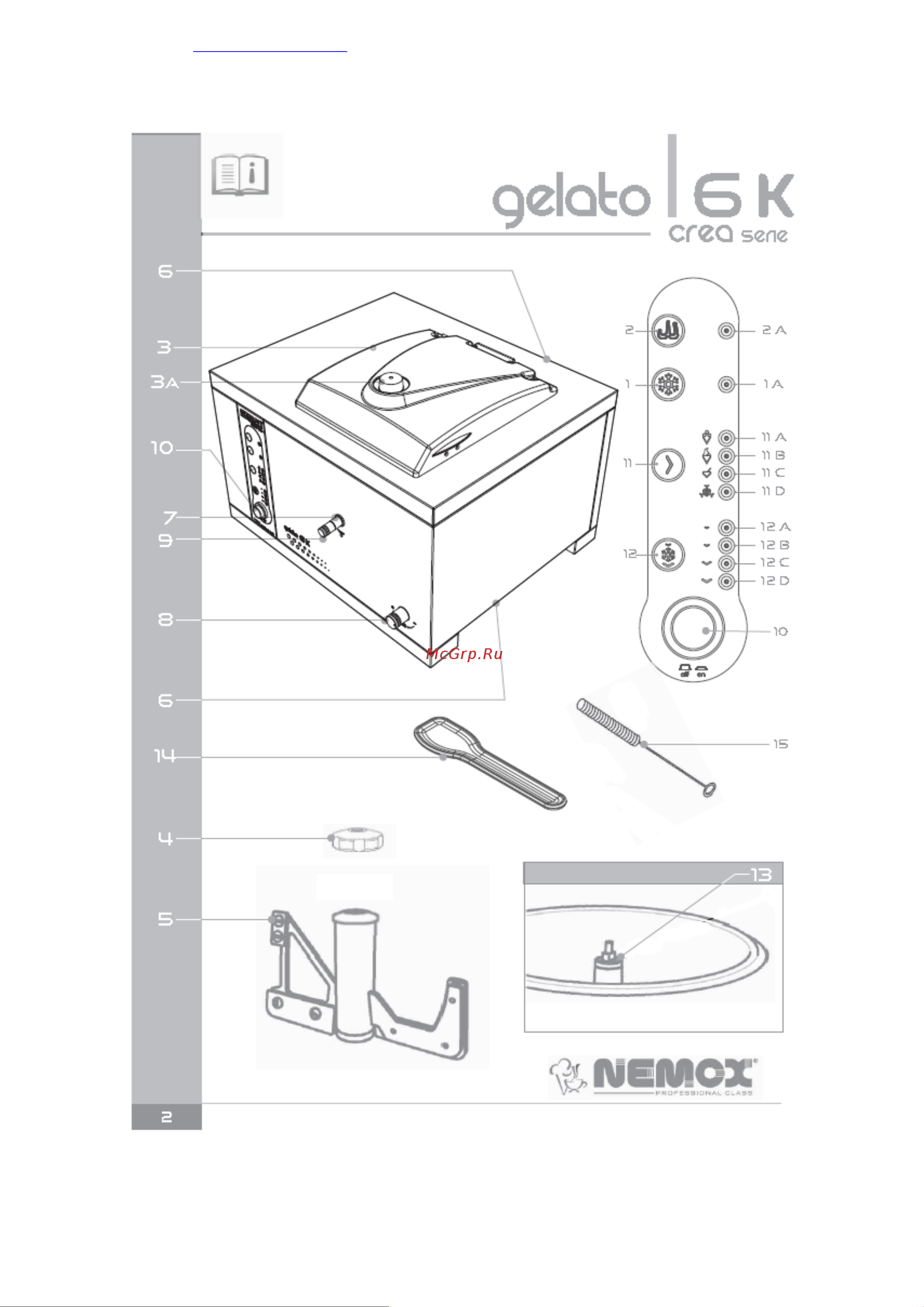 Nemox Gelato 6K Crea Руководство по эксплуатации онлайн [2/12] 764540