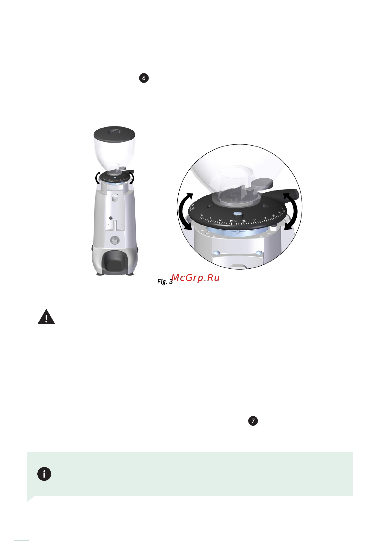 Compack К3 Touch adv [12/23] Grind adjustment system