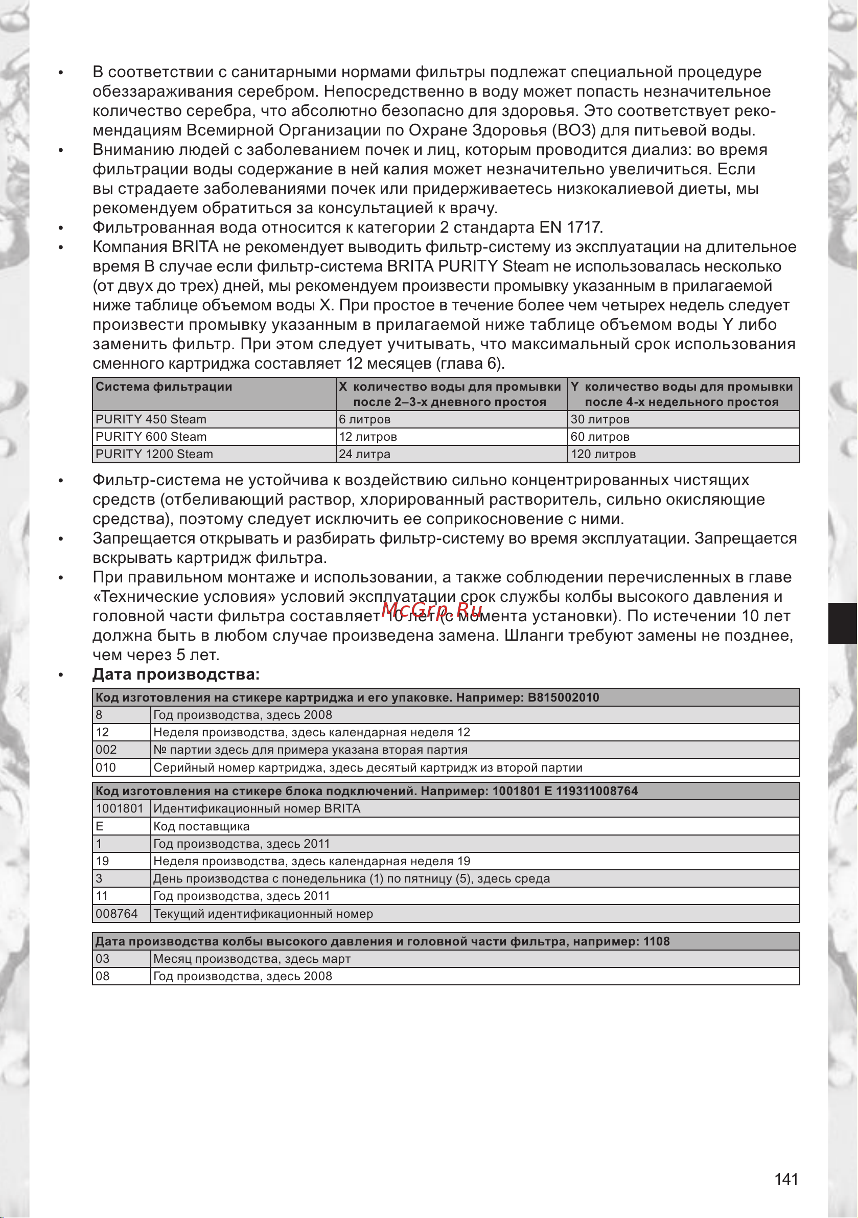 Brita PURITY 1200 Steam [6/25] В э в о о з воз в 2 бк 1717 bоерa в bоерa мсоерх прбaй х 12 6
