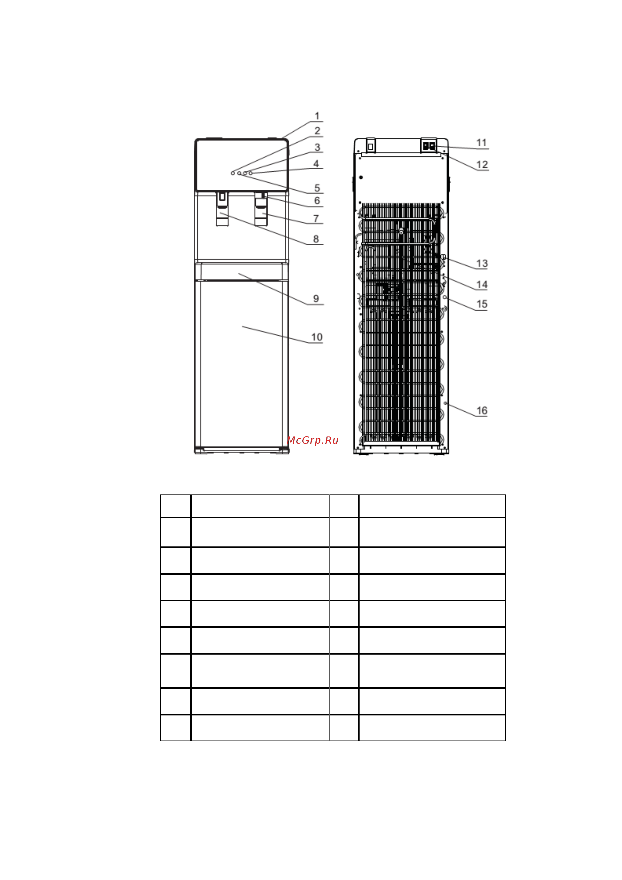 Vatten FV705WKU [3/13] Наименования компонентов пурифайера