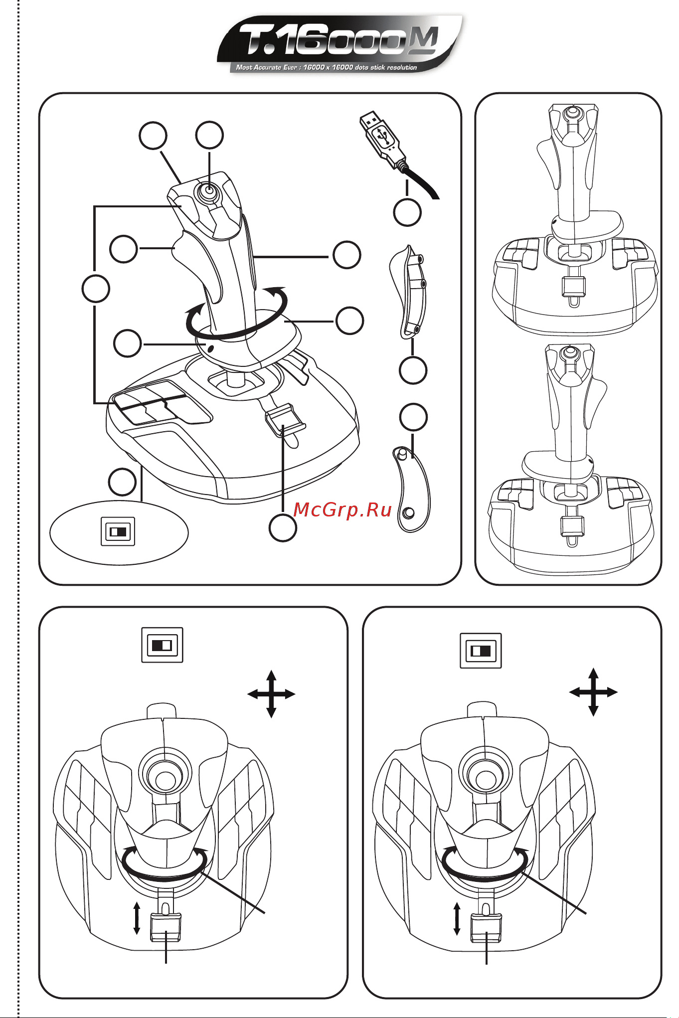 Thrustmaster T-16000M FCS Flight Pack TM 2960782 [2/9] 1112 13 16 7 6 5