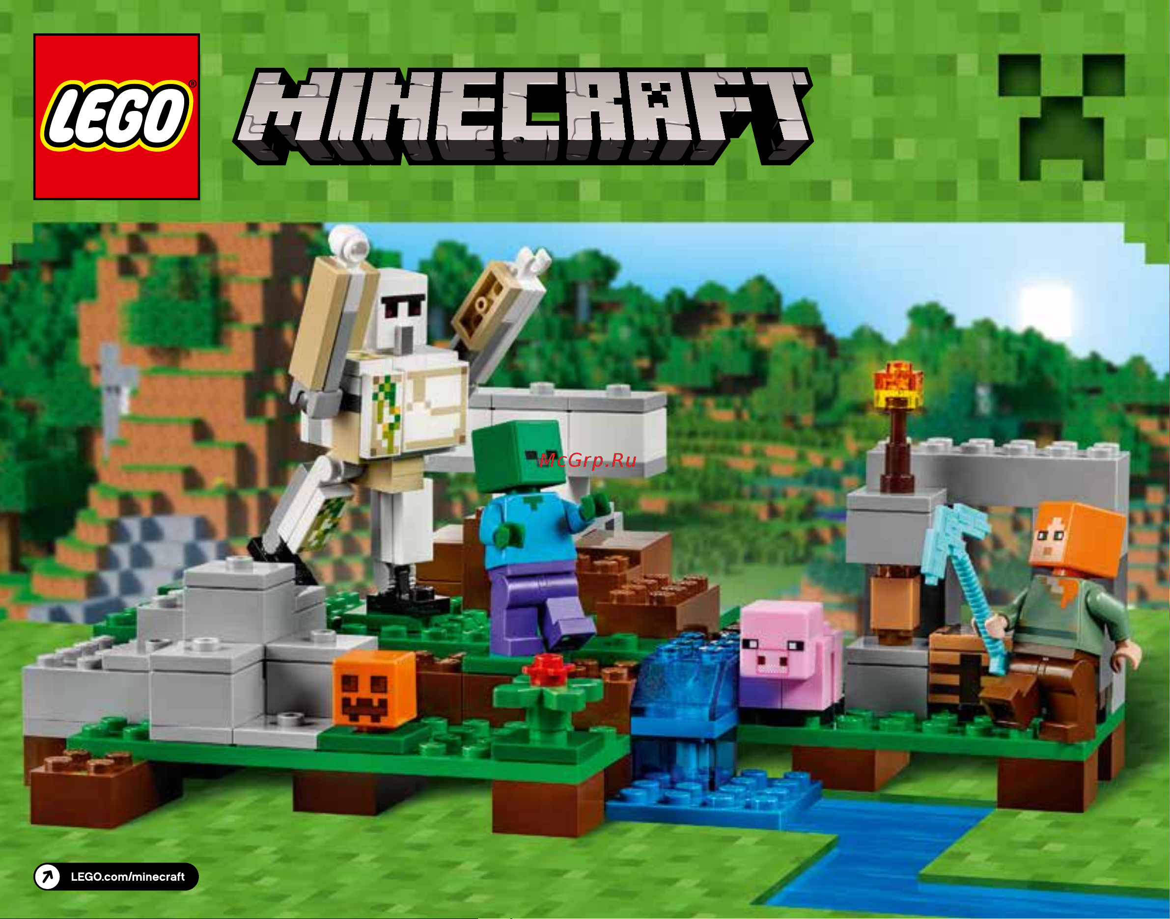 Lego Minecraft 21123 The Iron Golem (Железный голем) Руководство по эксплуатации онлайн