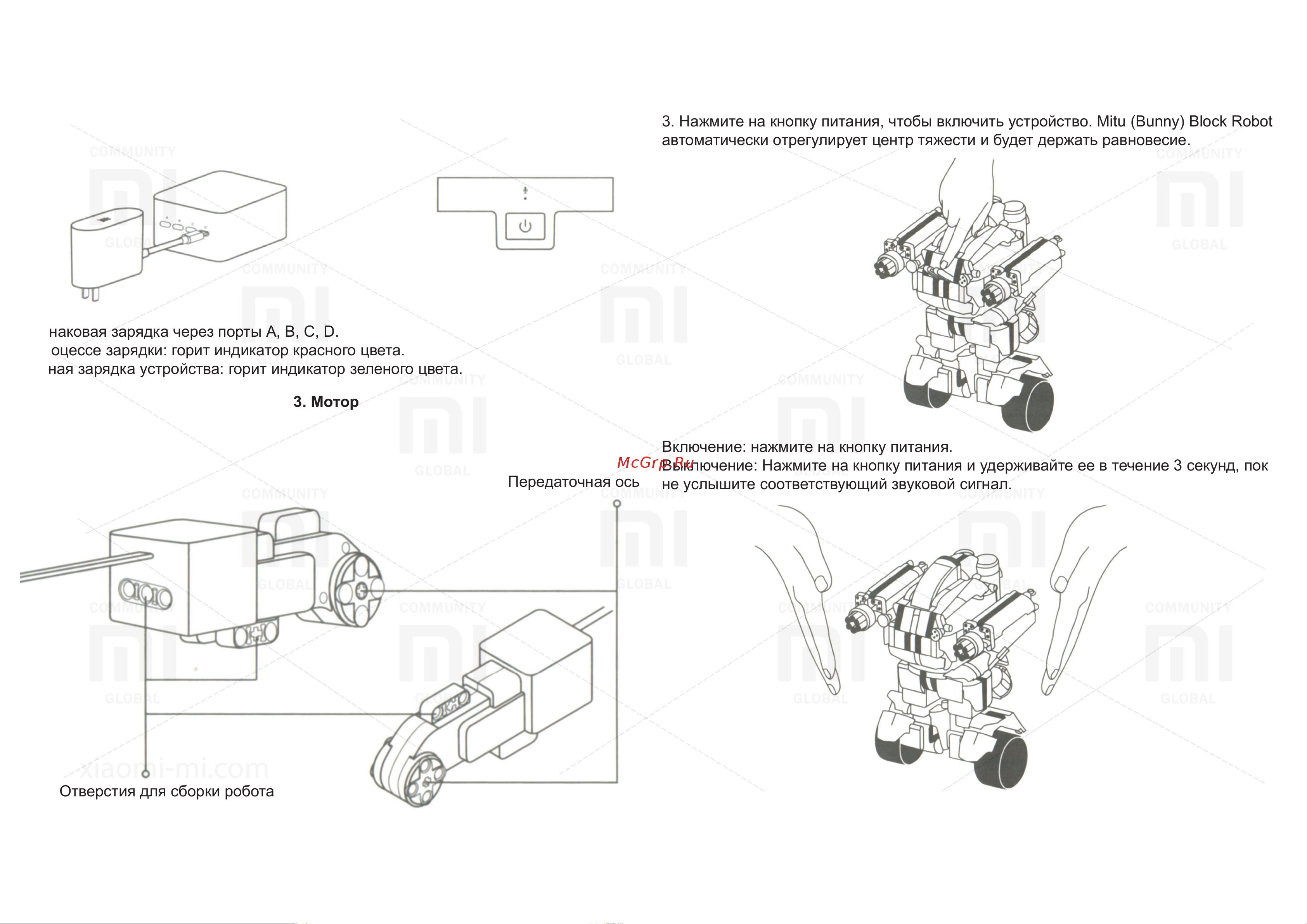 Xiaomi Mi Bunny MITU Block Robot [2/5] Этапы включения робота