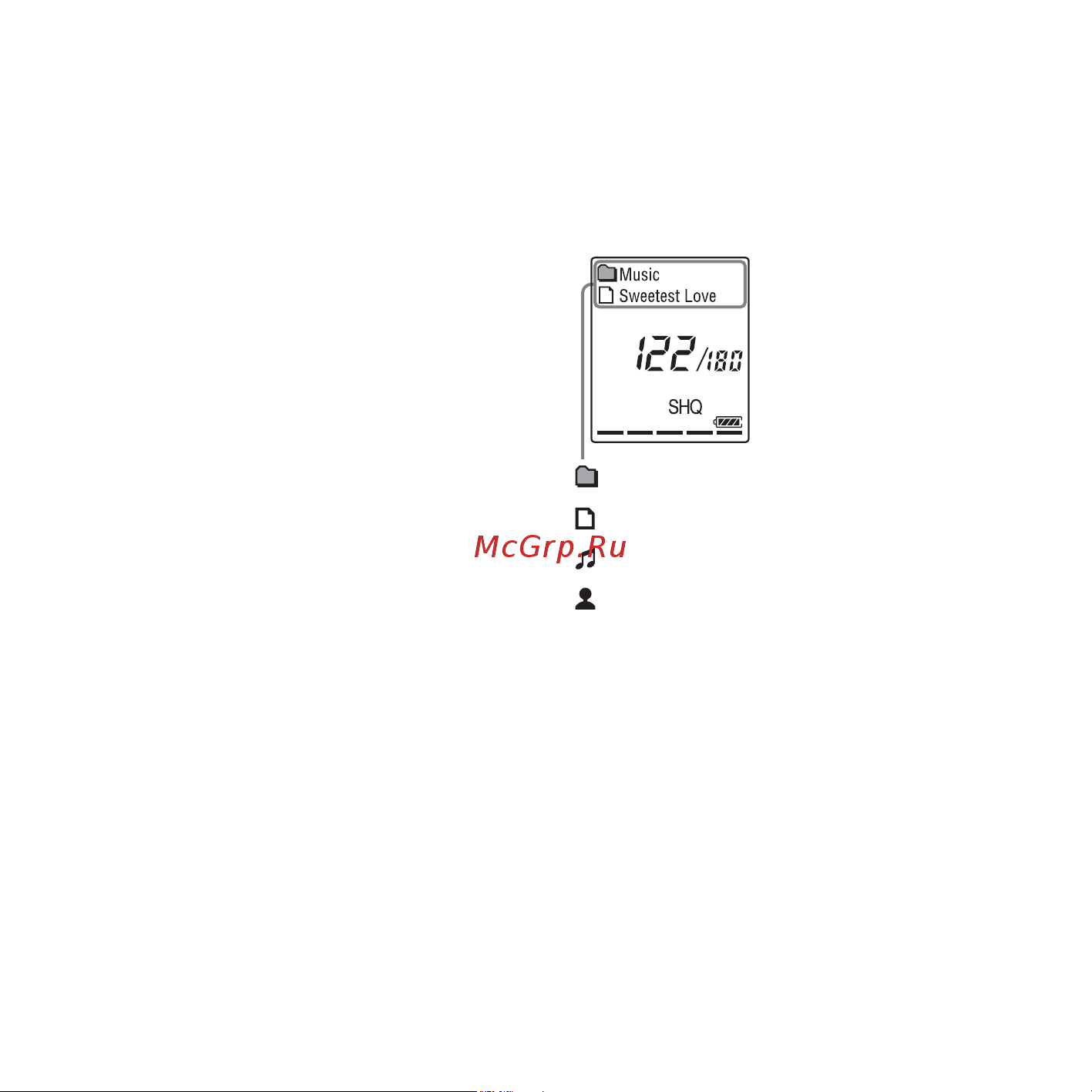 Sony ICD-PX312M [114/163] Дисплей во время воспроизведения файла mp3