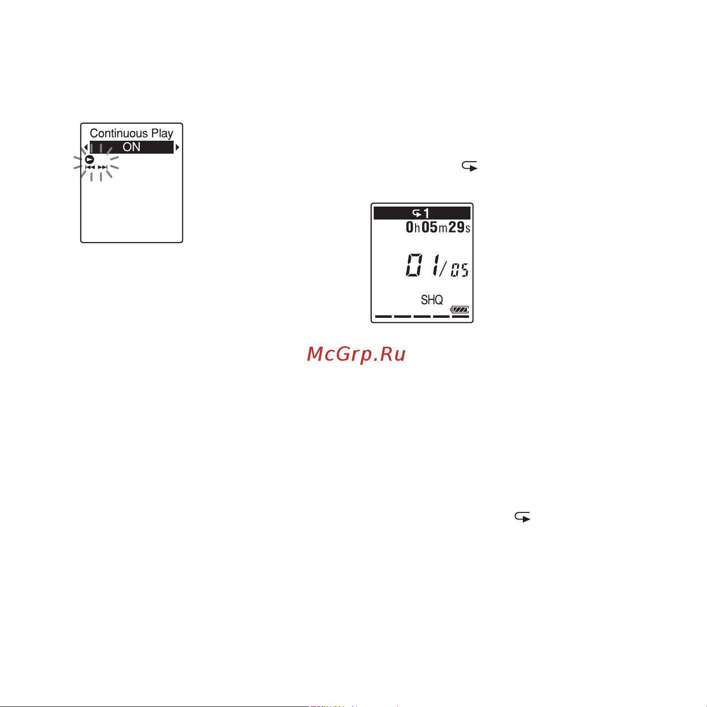 Sony ICD-PX312M [58/163] Возврат к обычному режиму воспроизведения воспроизведение одного файла