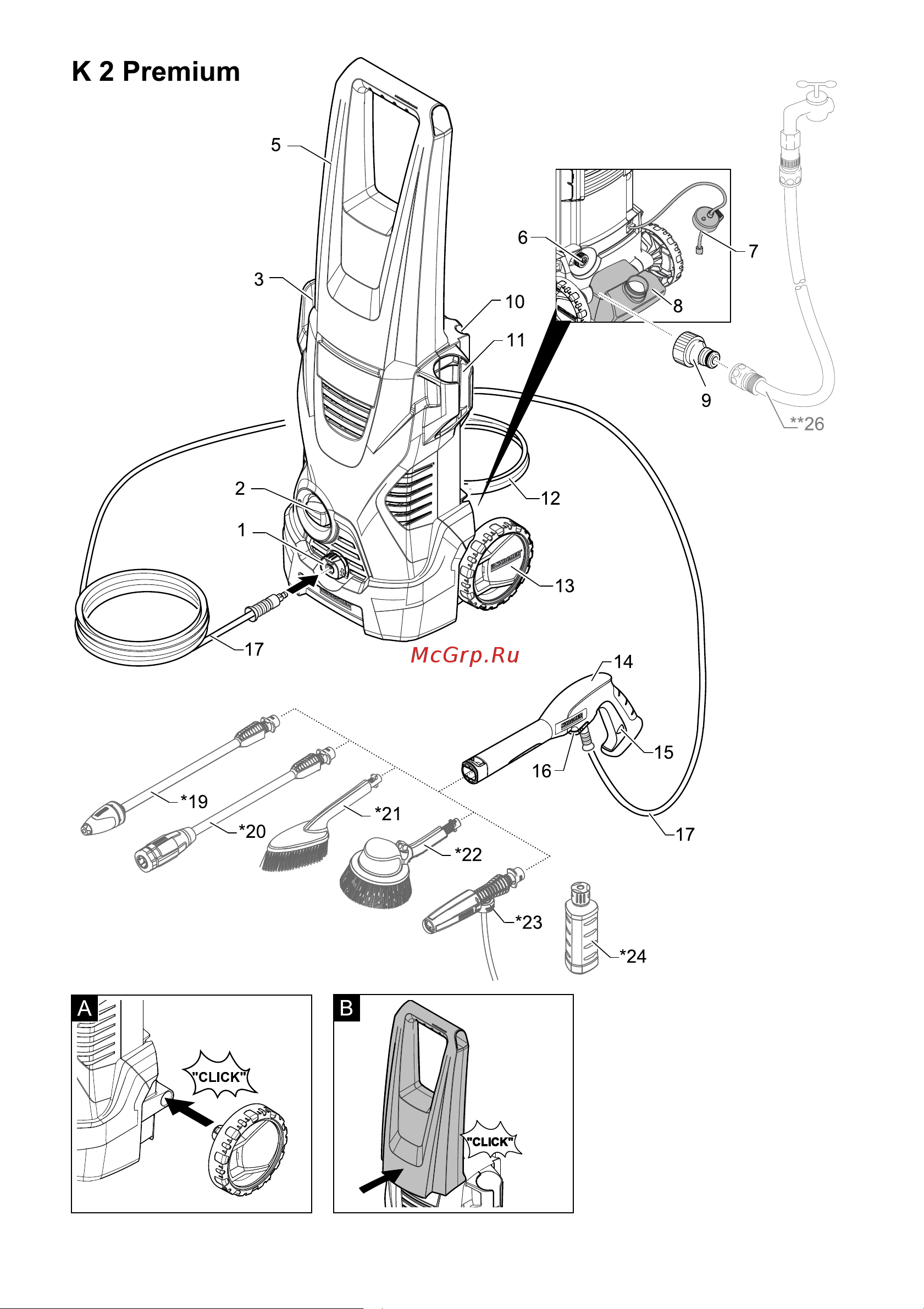 Karcher К 2 Basic (1.673-150.0) Руководство по эксплуатации онлайн [6/128] 768371