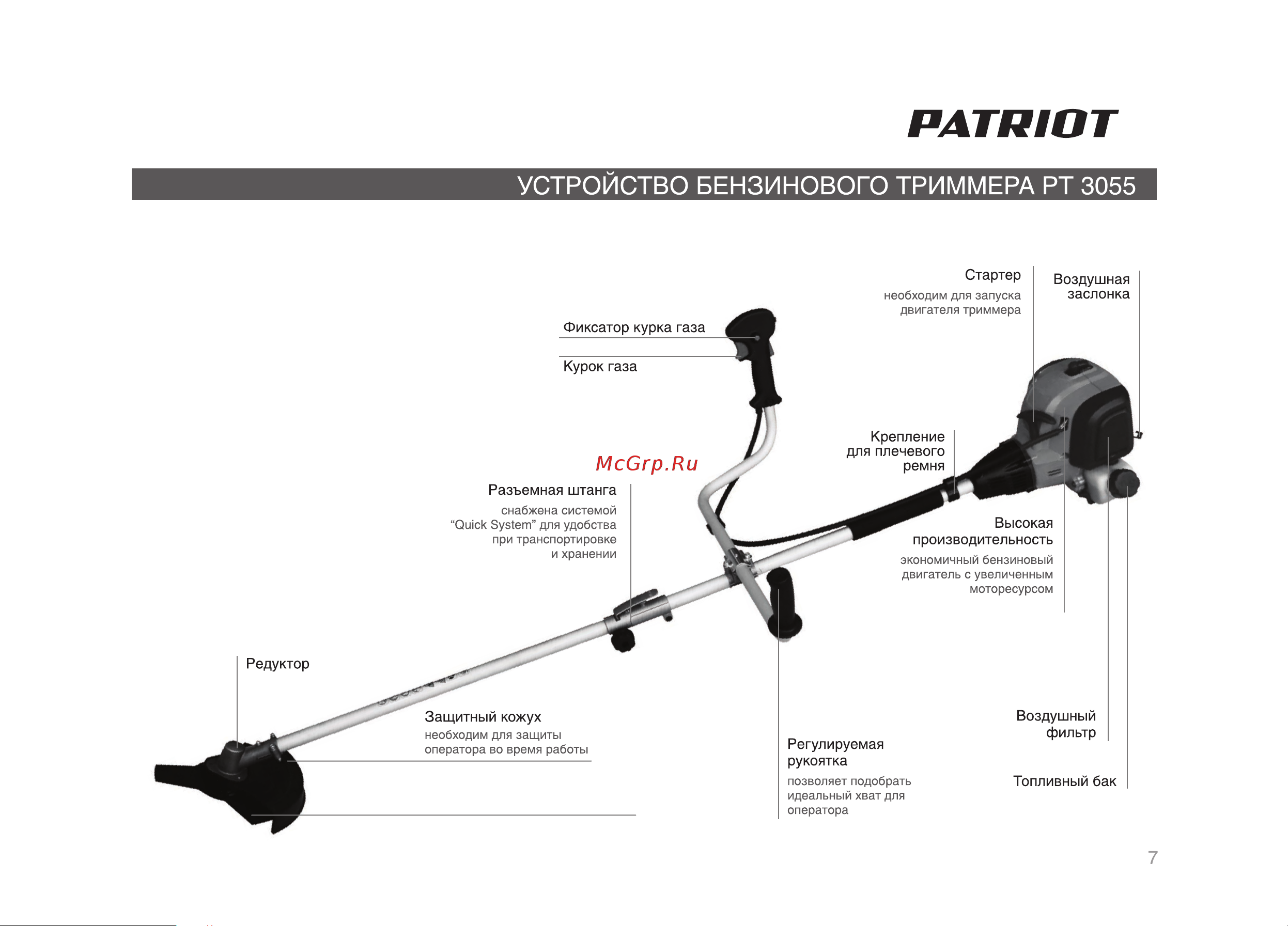 Patriot Garden PT 3055 Imperial Руководство по эксплуатации онлайн [7/32] 768467