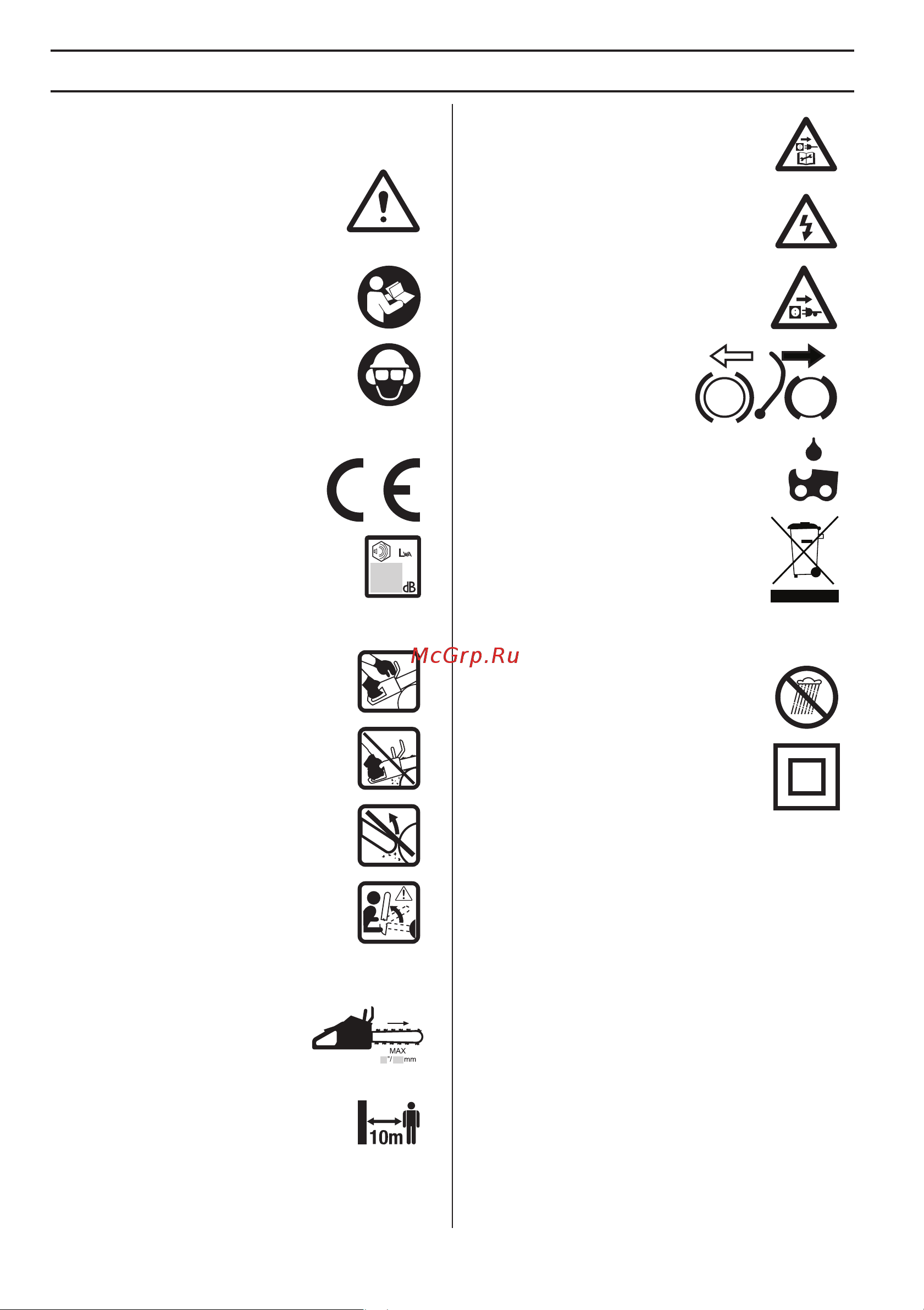 Husqvarna 418EL [6/28] Key to symbols