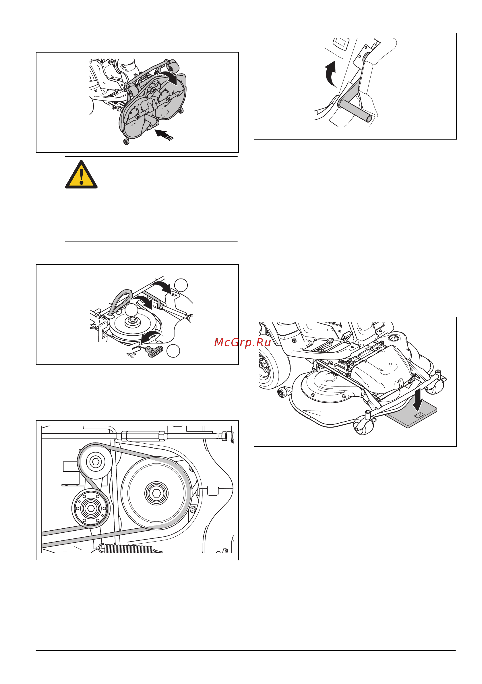 Husqvarna RC318T [65/148] За проверка и регулиране на натиска върху земята на платформата за рязане