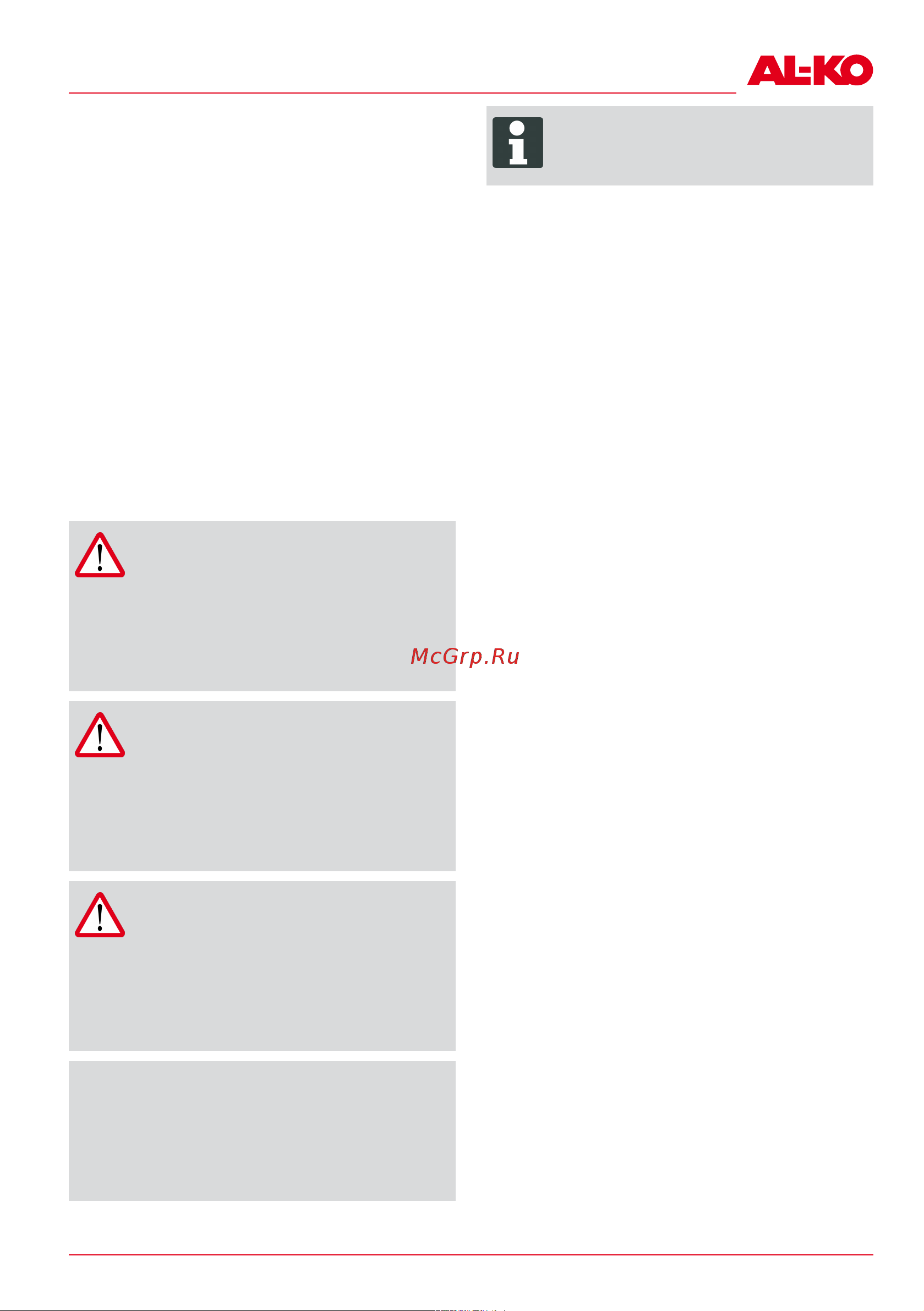 Al-Ko GTA 4030 [19/112] Caution denotes a potentially dan gerous situation which can result in minor or moderate injury if not avoided