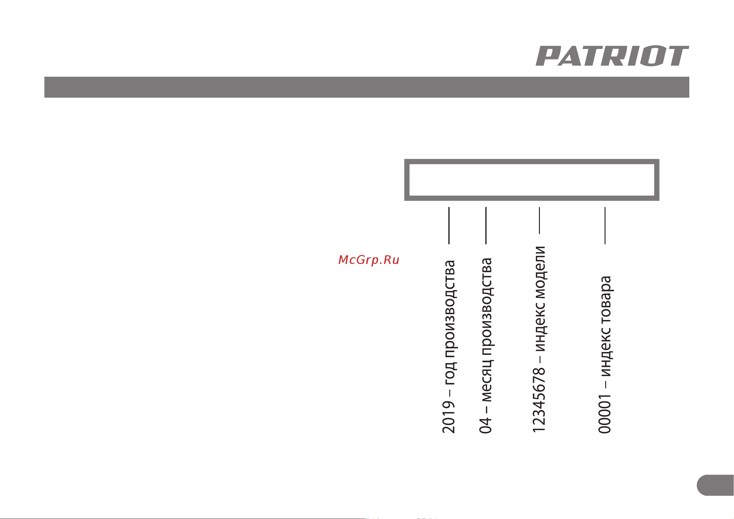 Patriot PS603 [27/32] Комплектация расшифровка серийного номера