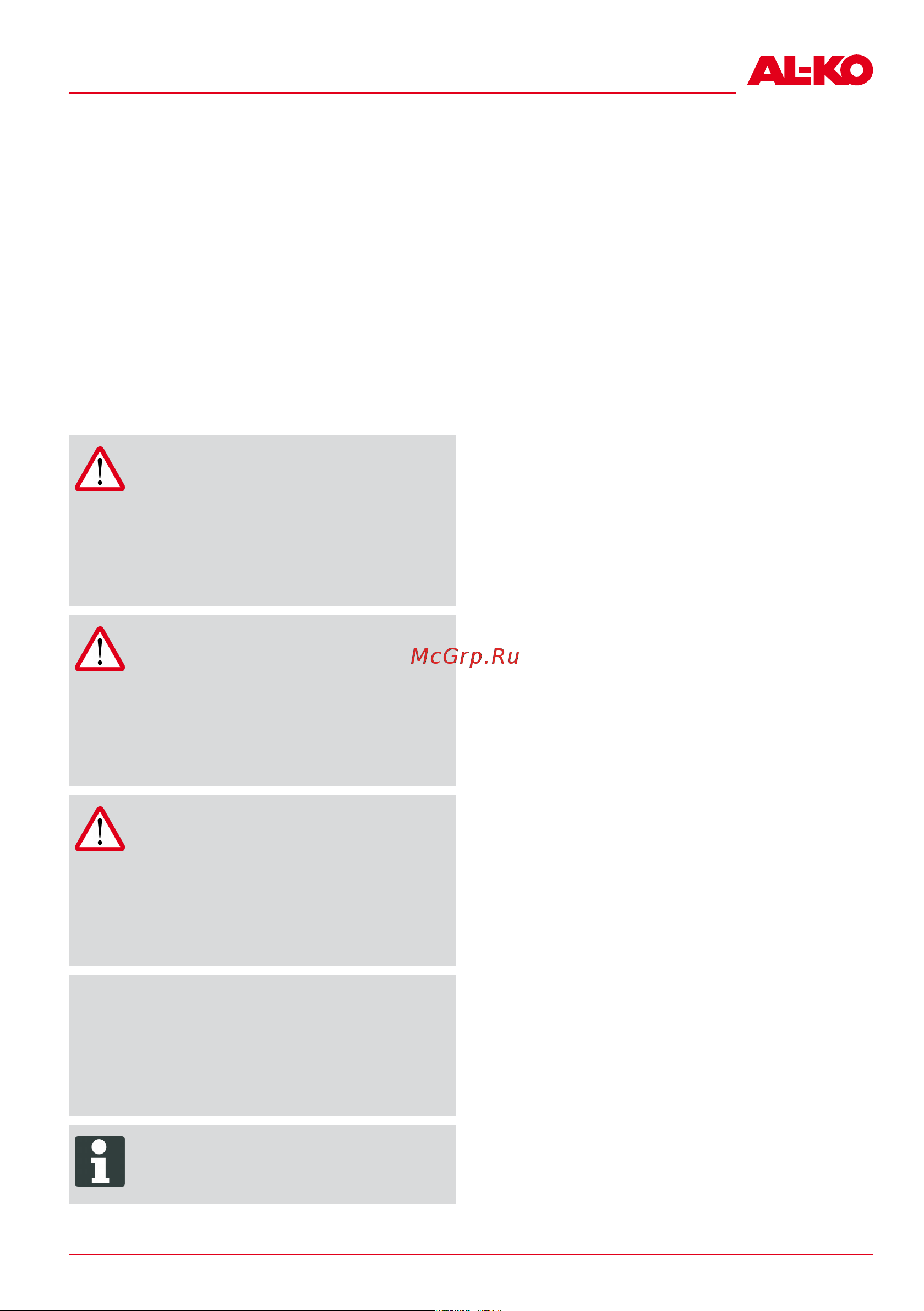 Al-Ko LSH 4 [27/312] Caution denotes a potentially dan gerous situation which can result in minor or moderate injury if not avoided