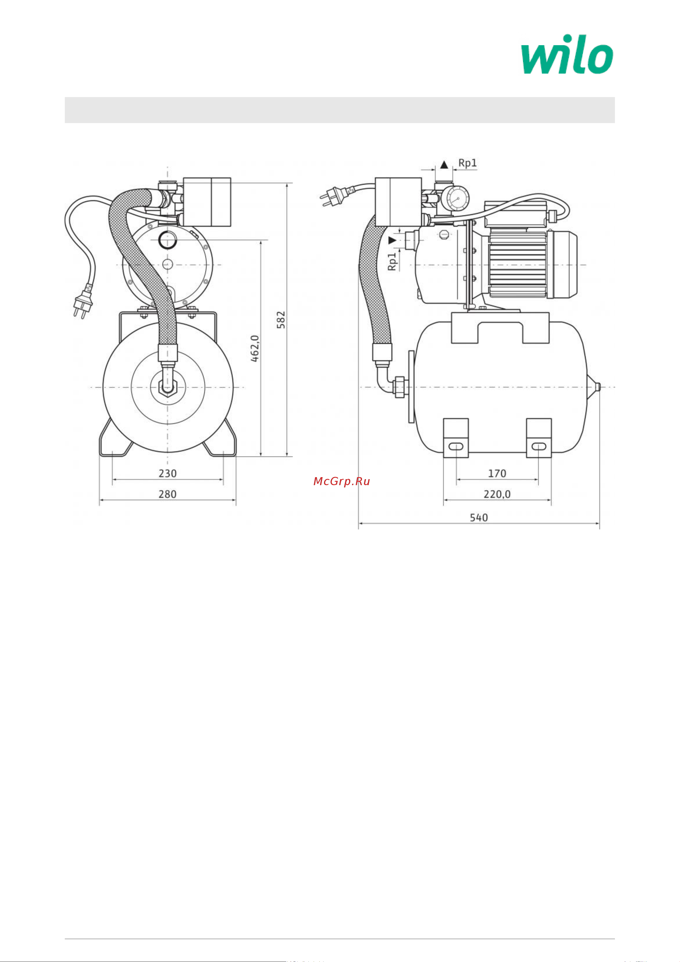 Wilo Jet HWJ 20 L 204 EM [2/4] Размеры и габаритные чертежи jet hwj 20 l 204 1 230 в