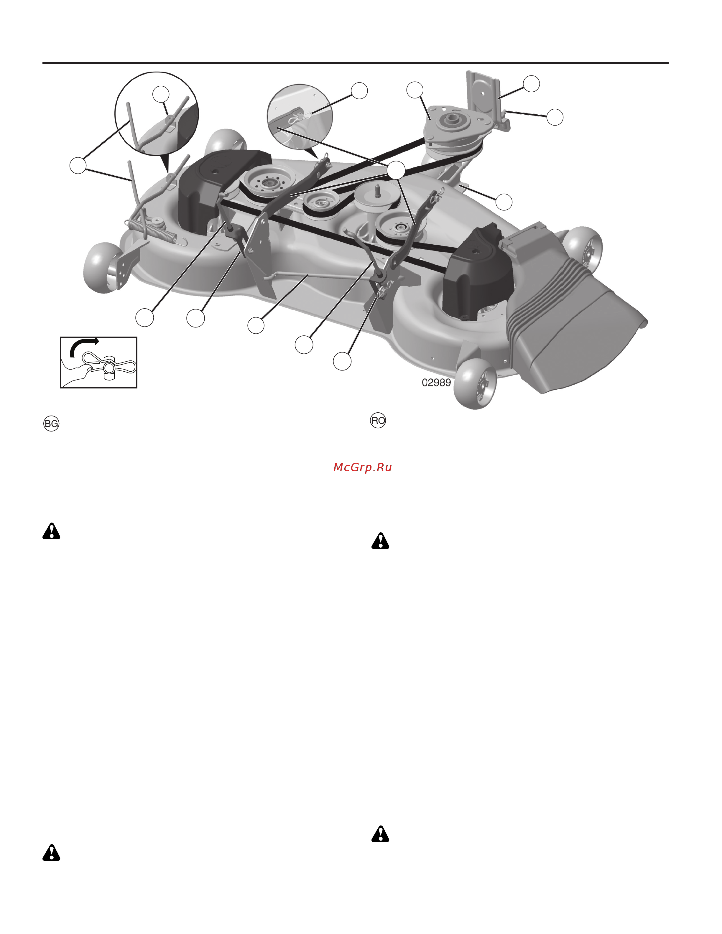 Husqvarna YTH-220 Twin (9604100-27) [68/88] Pentru a înlocui cureaua de transmisie a dis pozitivului de tuns iarba