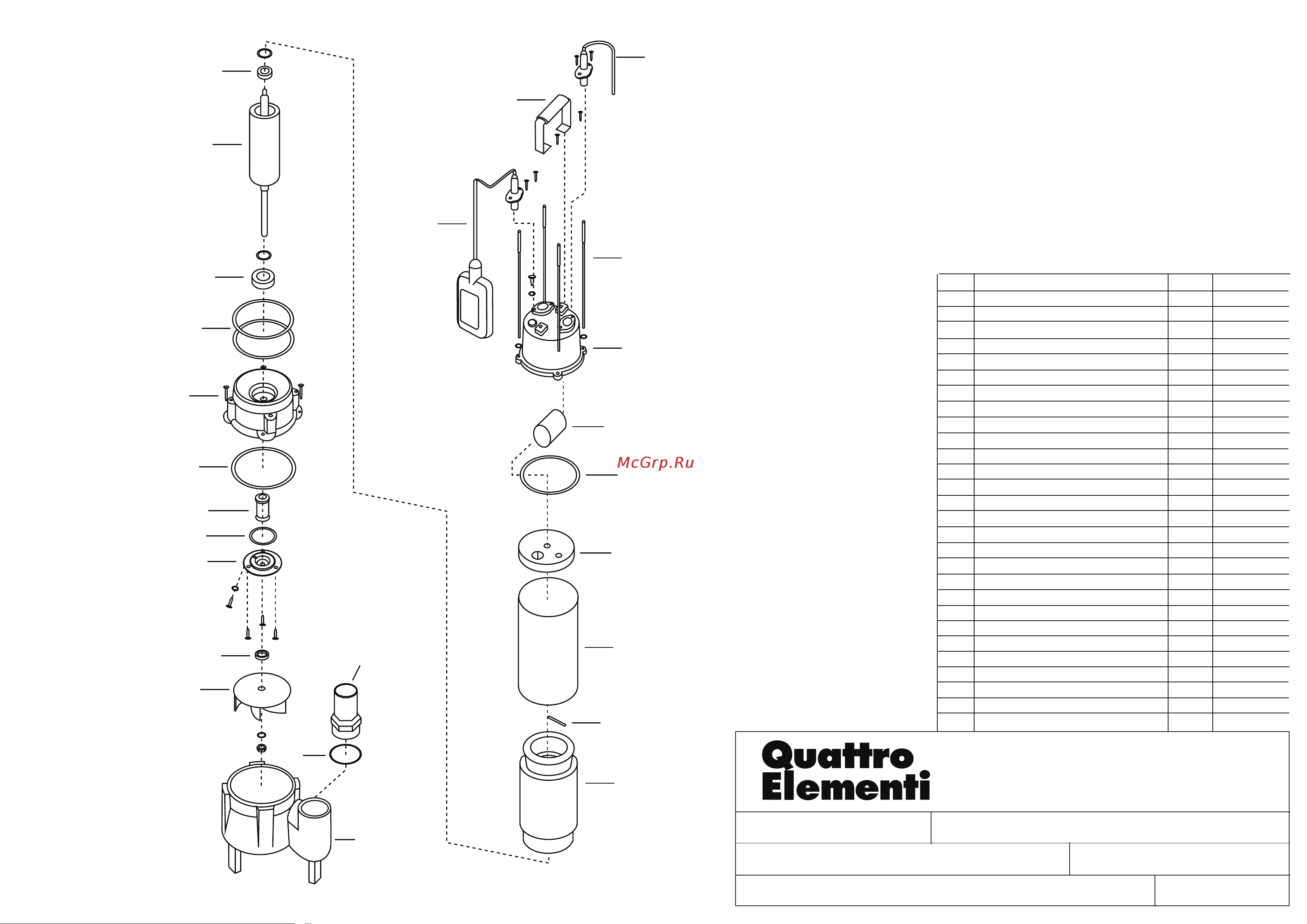 Quattro Elementi Sewage 1700F Ci деталировка Руководство по эксплуатации онлайн
