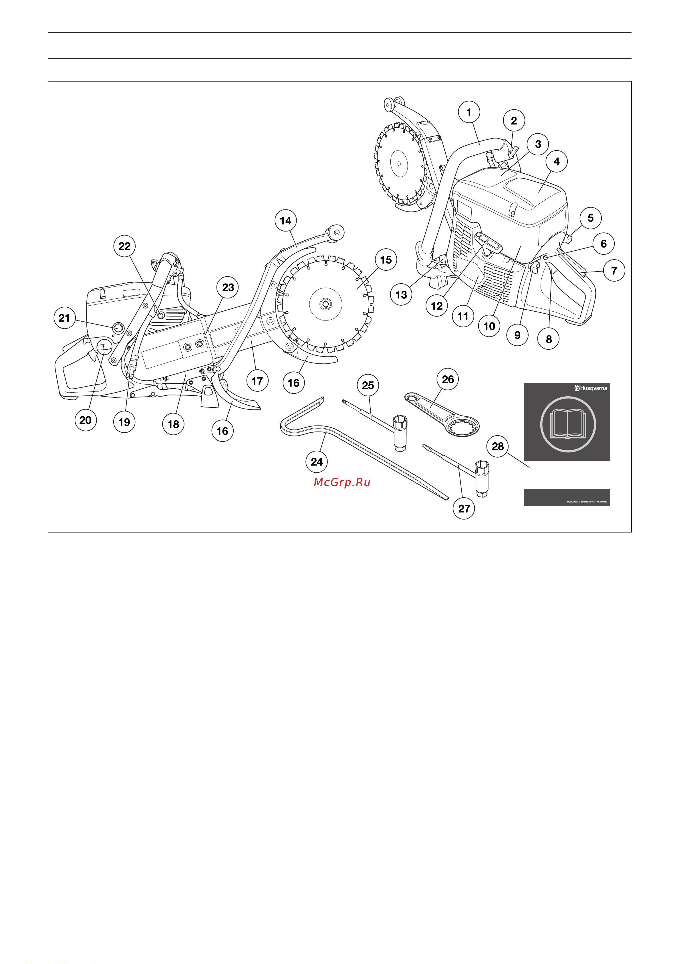 Husqvarna K 760 Cut-n-Break [5/24] Òî ïðåäñòàâëßþò ñîáîé îòäåëüíûå êîìïîíåíòû ñòàíêà