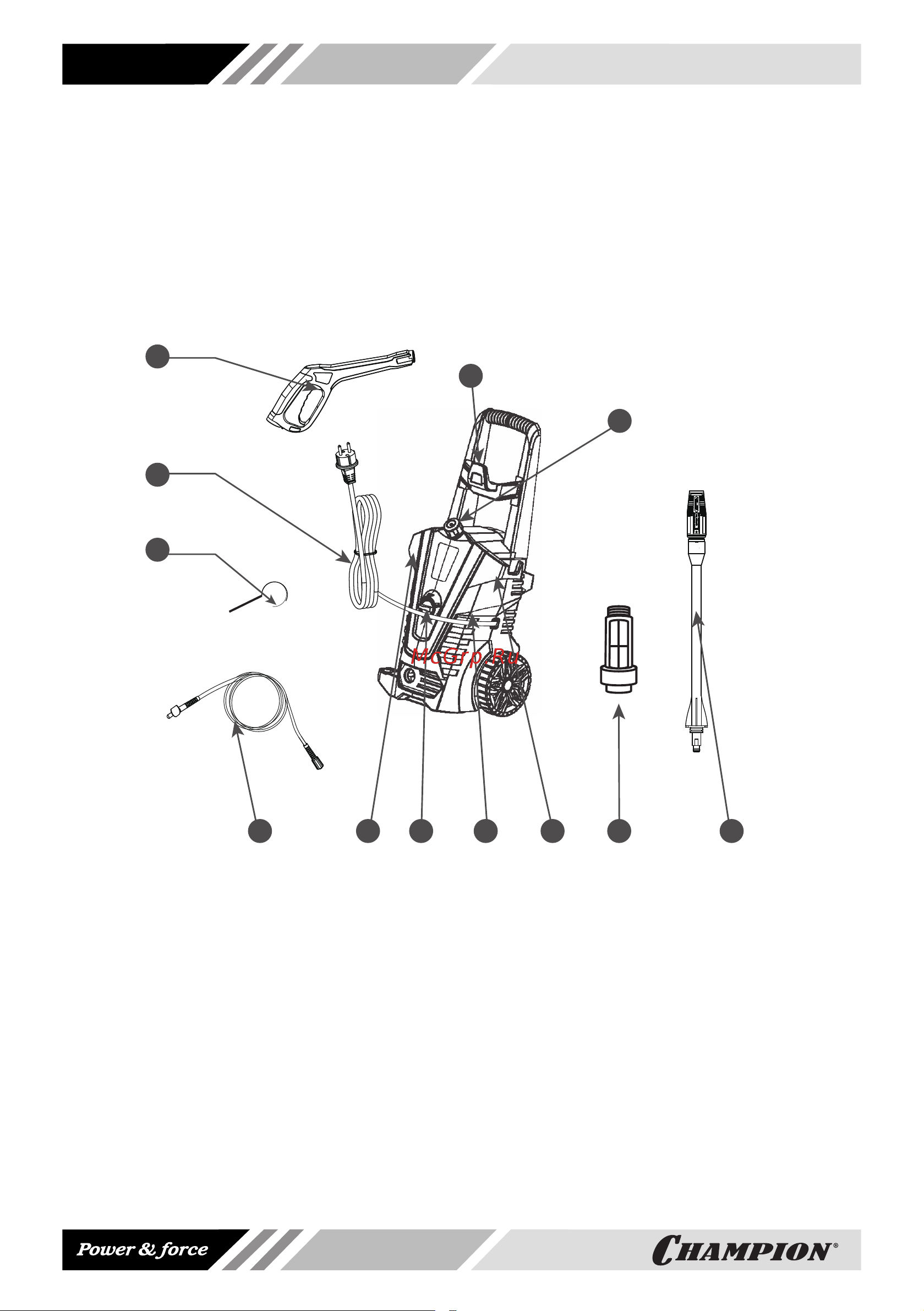 Champion HP 5190 [10/28] Основные узлы и органы