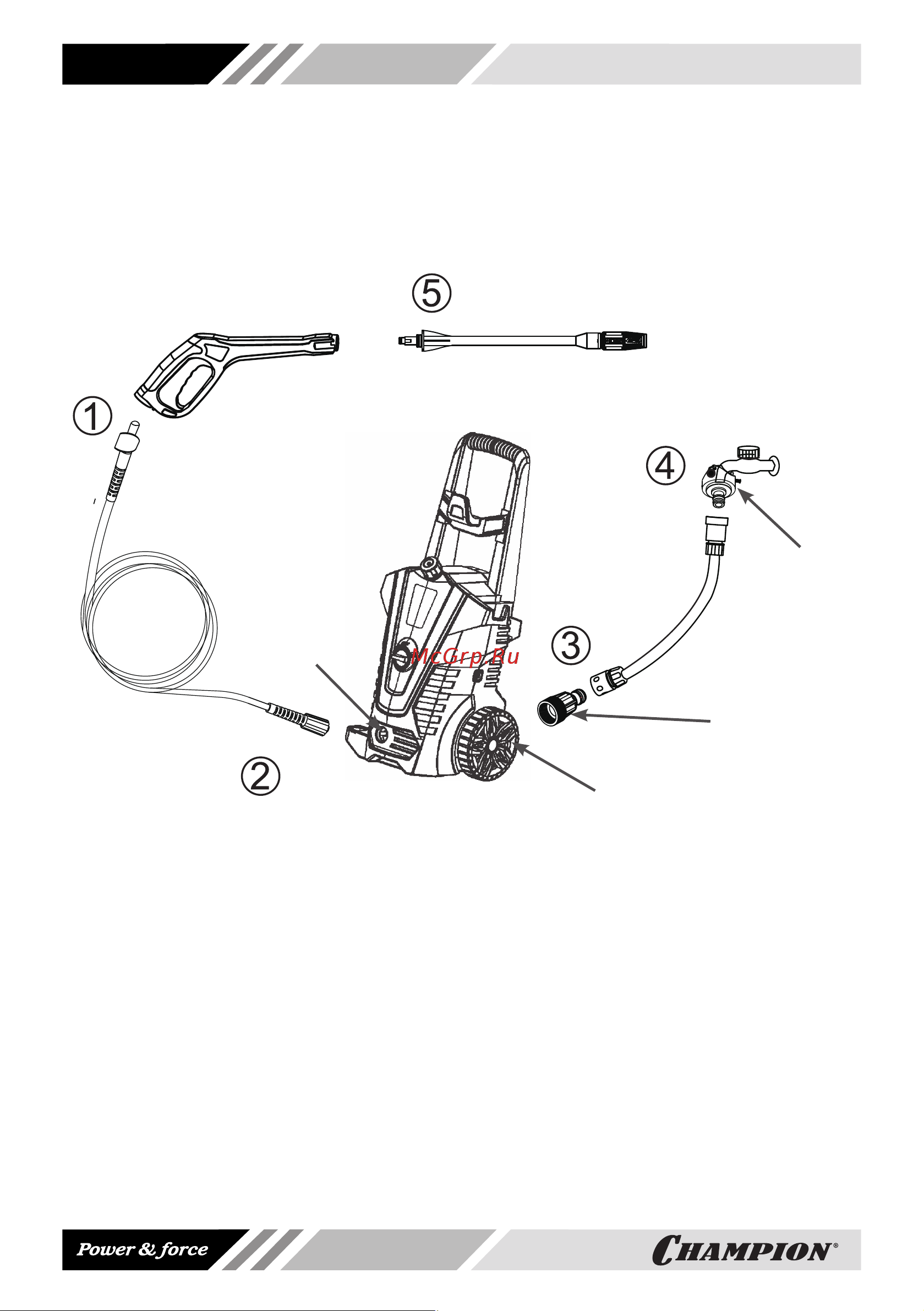 Champion HP 5190 [12/28] Извлекитеаппаратизкоробкиипроверь теегонапредметмеханическихповреж дений отложите в сторону съемные детали удалите защитное покрытие сборку аппарата рекомендуется выпол нитьвследующемпорядке рис