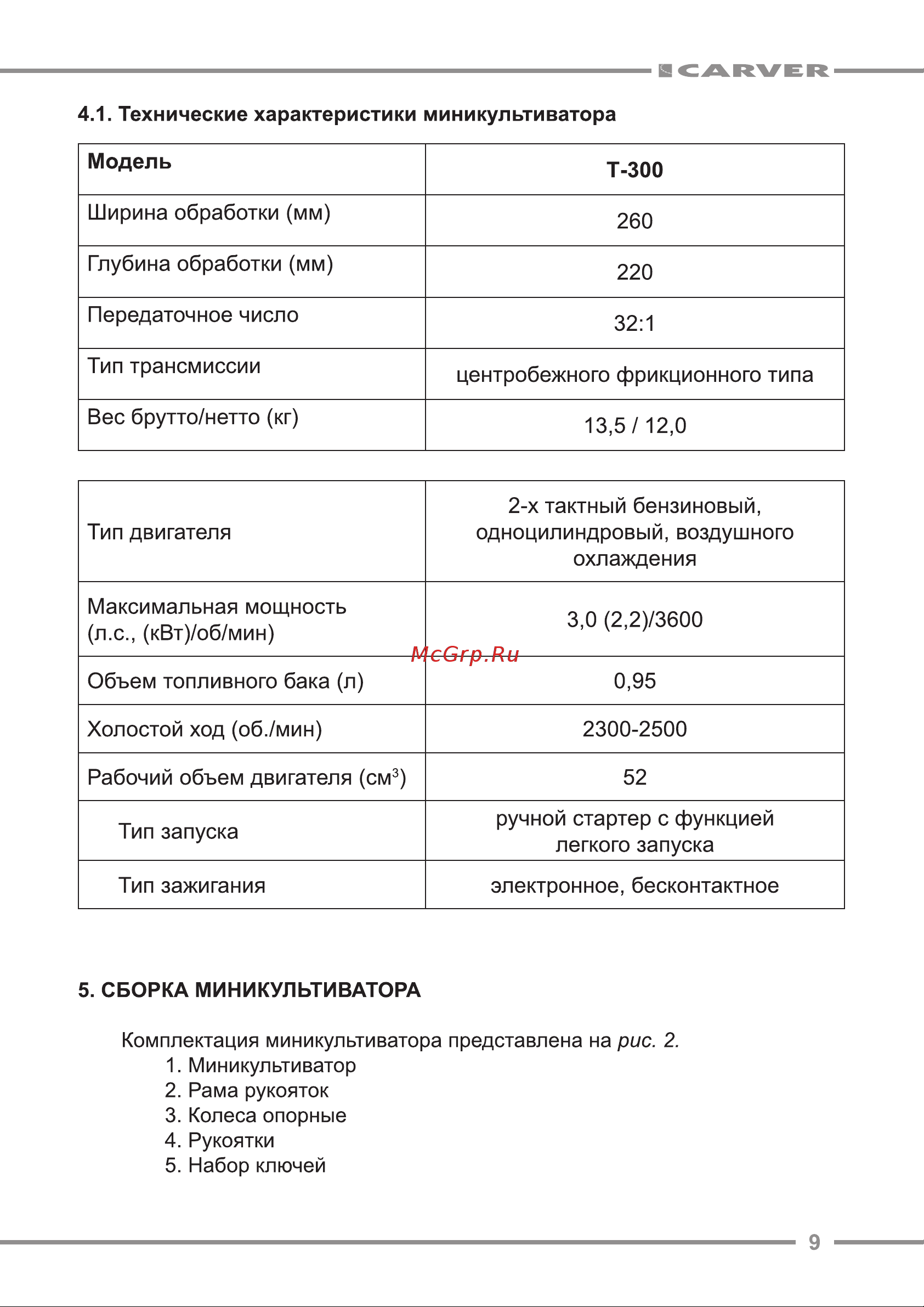 ООО УРАЛОПТИНСТРУМЕНТ CARVER T-300 Руководство по эксплуатации онлайн [9/20] 769302