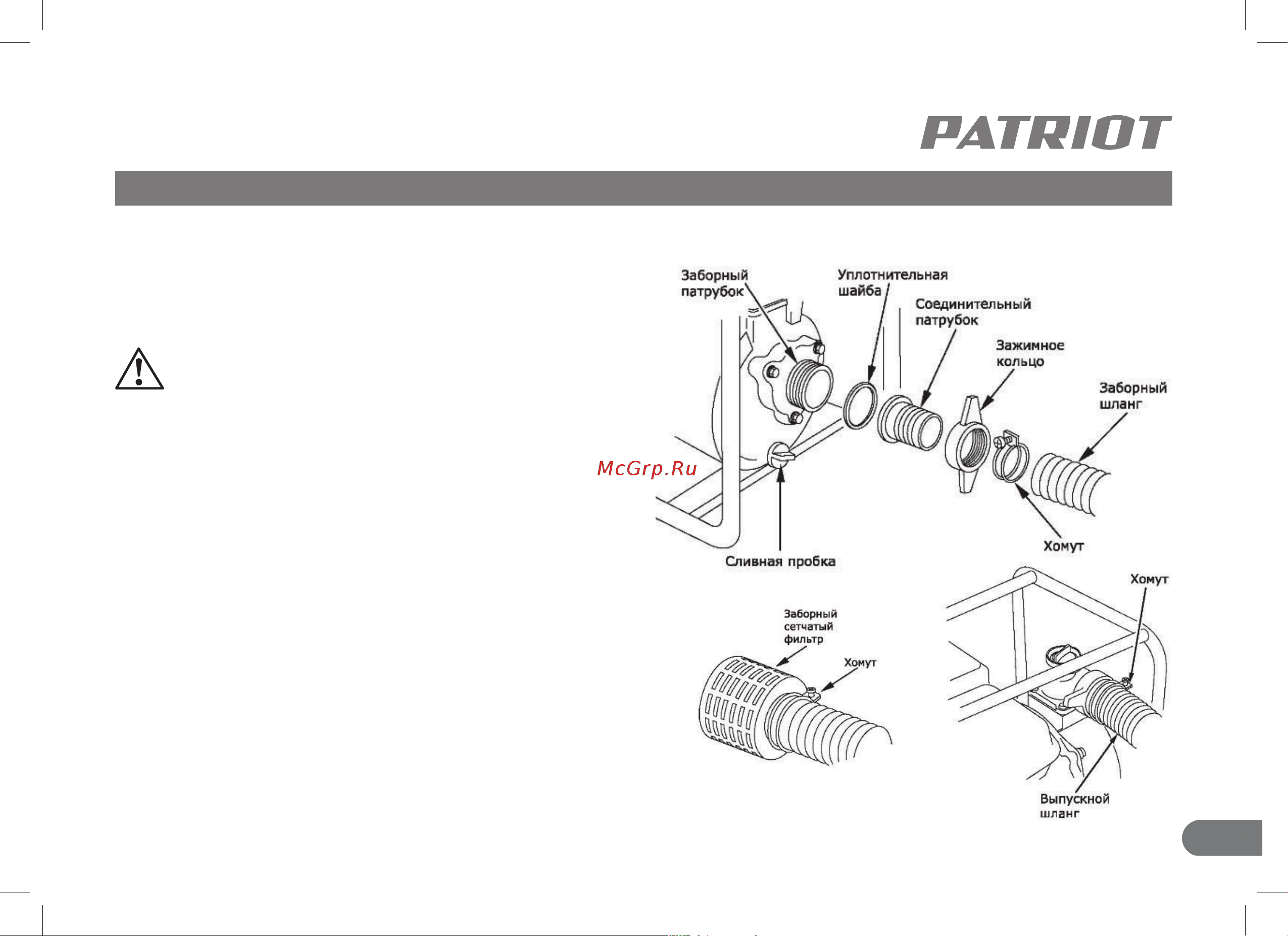 Patriot MPD 3072SFE [13/40] Установка шлангов