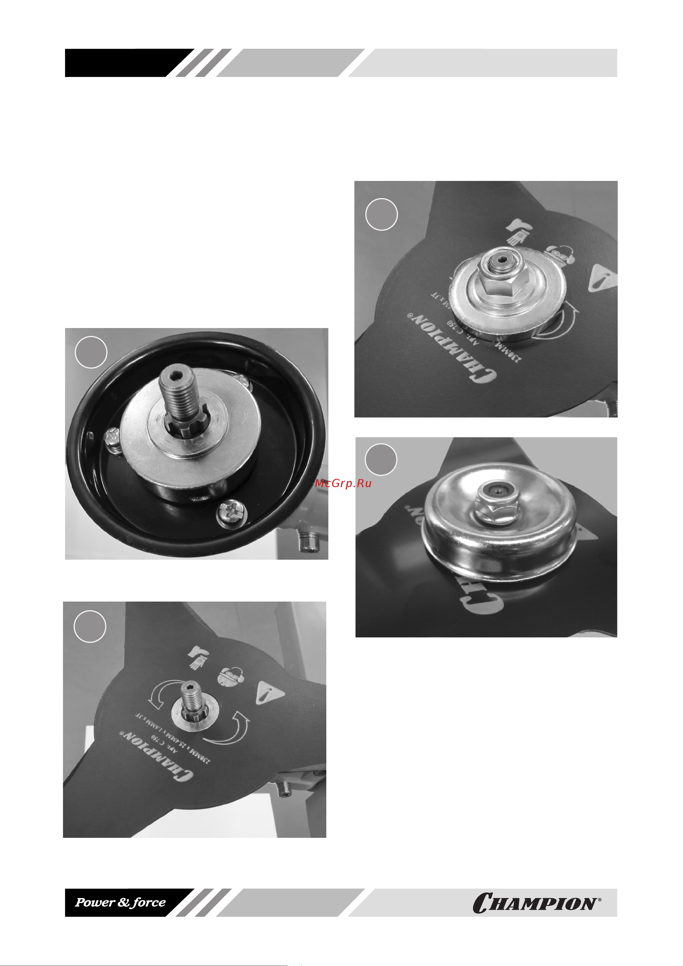 Champion T 256 [10/24] Установка ножа для травы