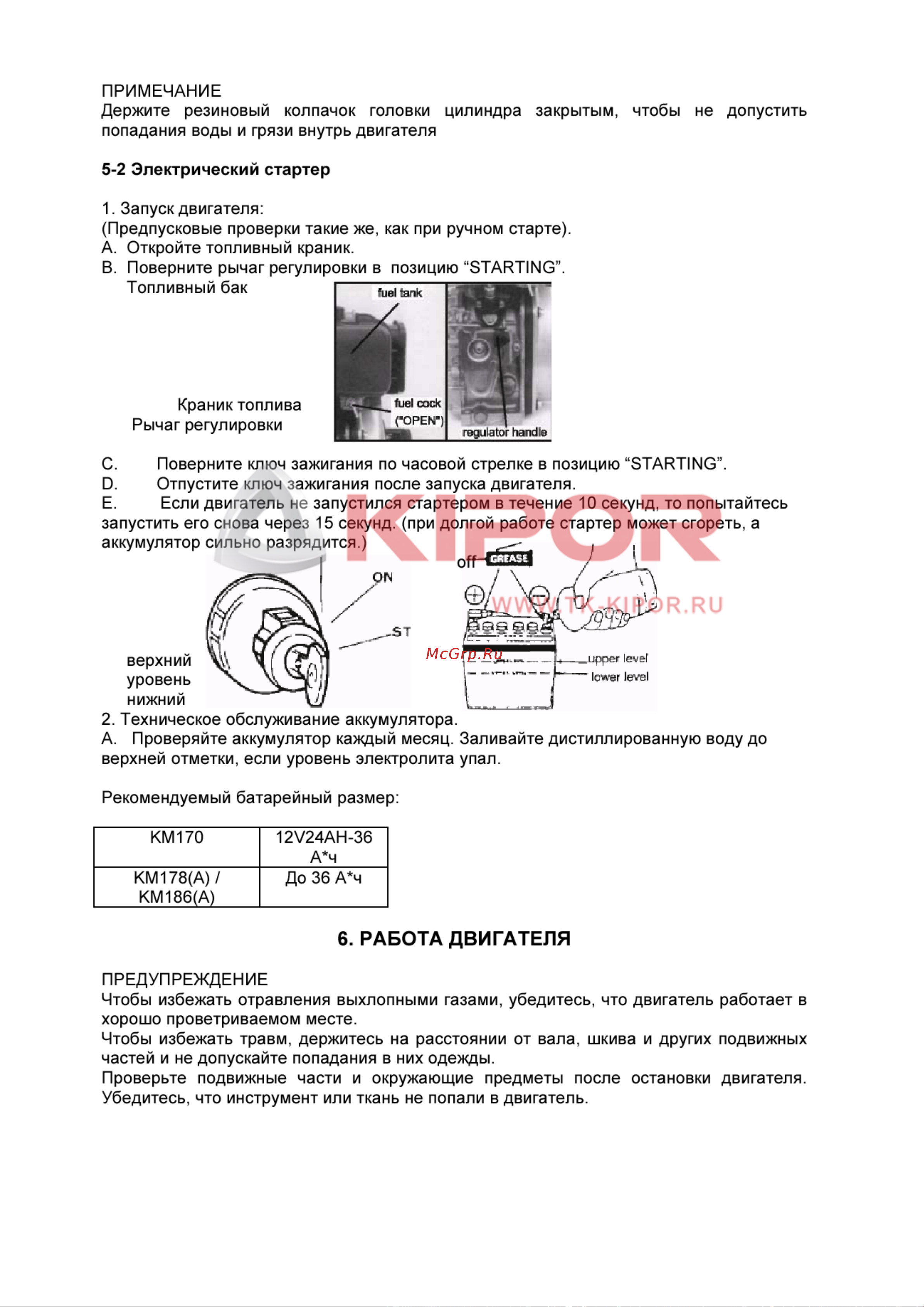 Kipor KDP20E Руководство по эксплуатации онлайн [12/18] 769490