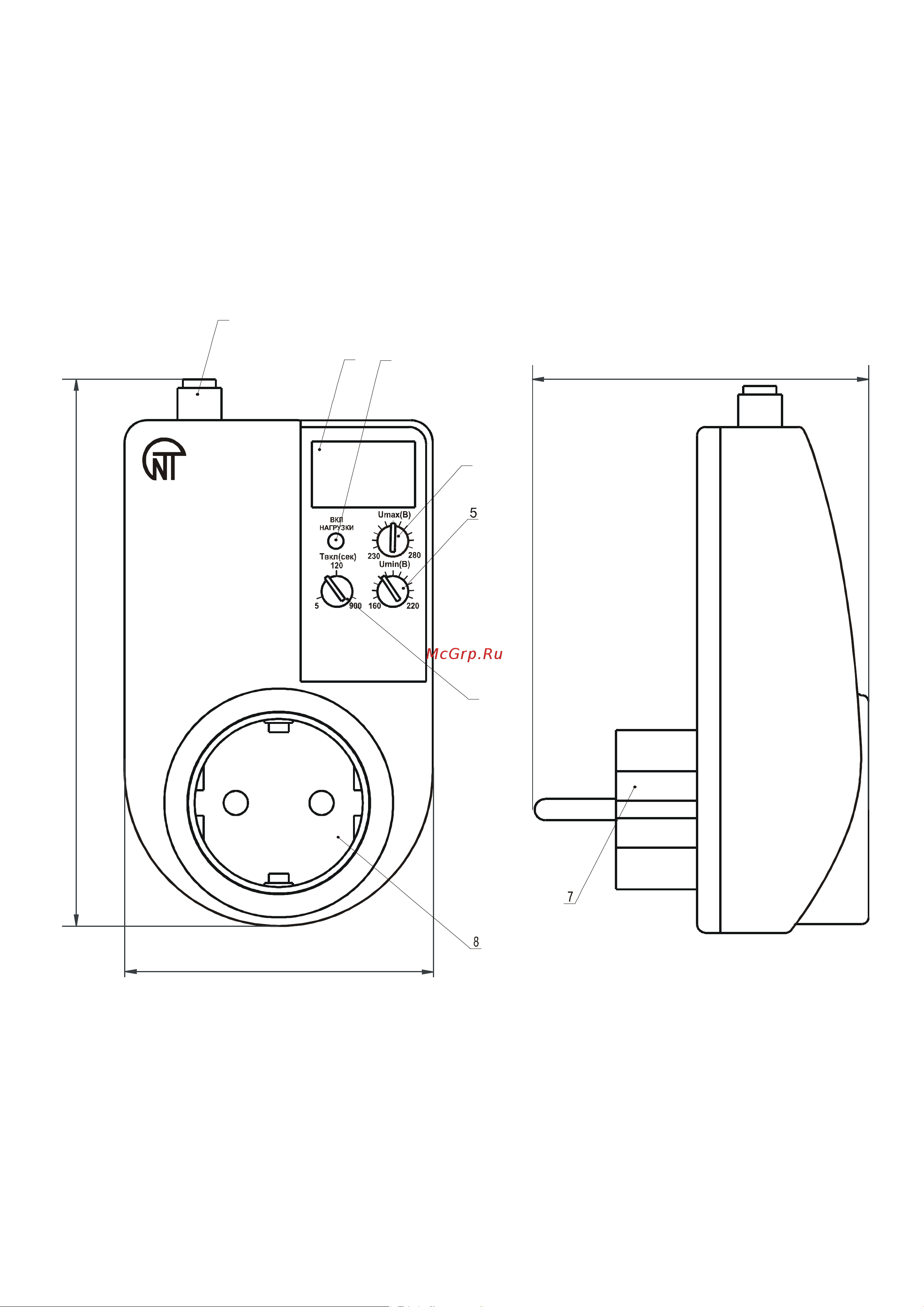 Volt Control РН-101М [2/4] Назначение реле напряжения рн 101м volt control предназначено для отключения бытовой и про мышленной 1 фазной нагрузки 220 в 50 гц мощностью нагрузки до 3 5 квт до 16 а при...