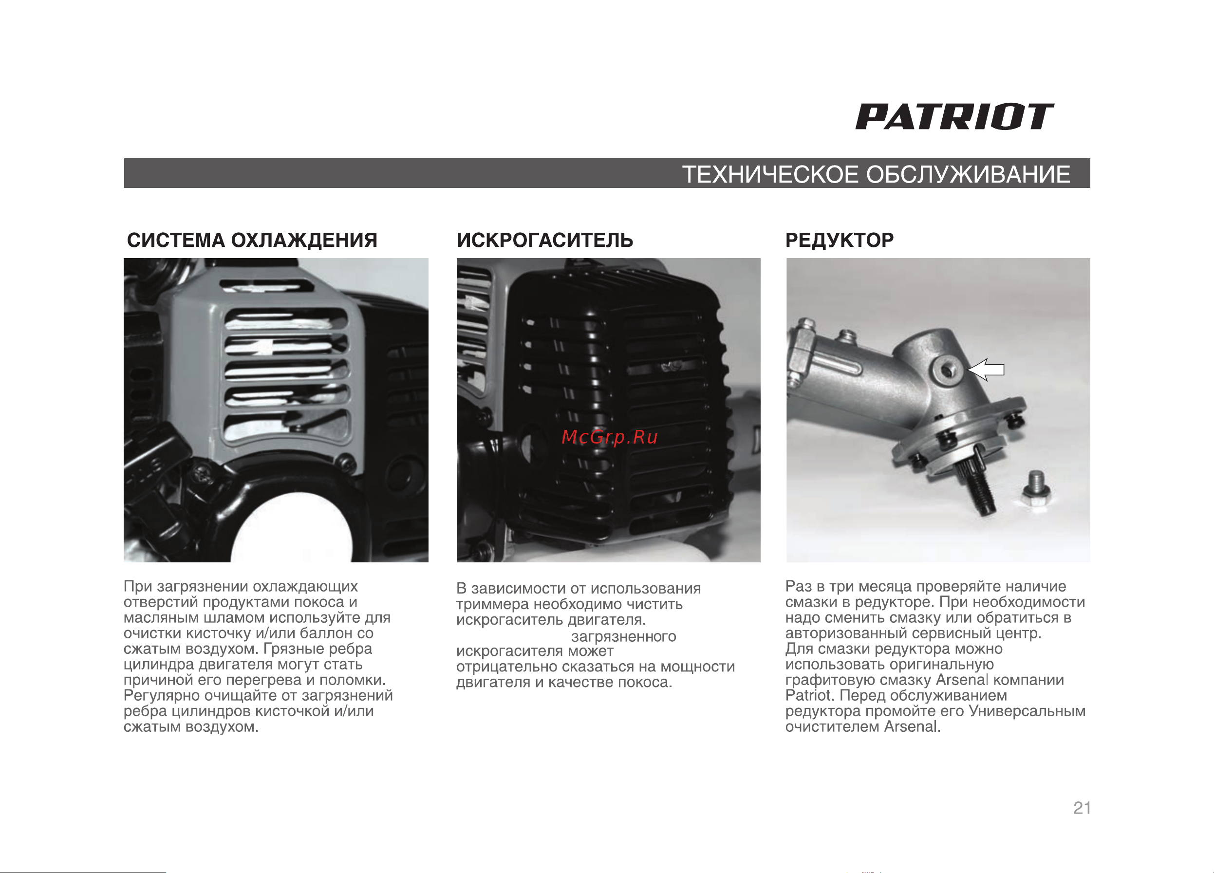 Patriot PT 3055 250108030 Руководство по эксплуатации онлайн [21/32] 769531