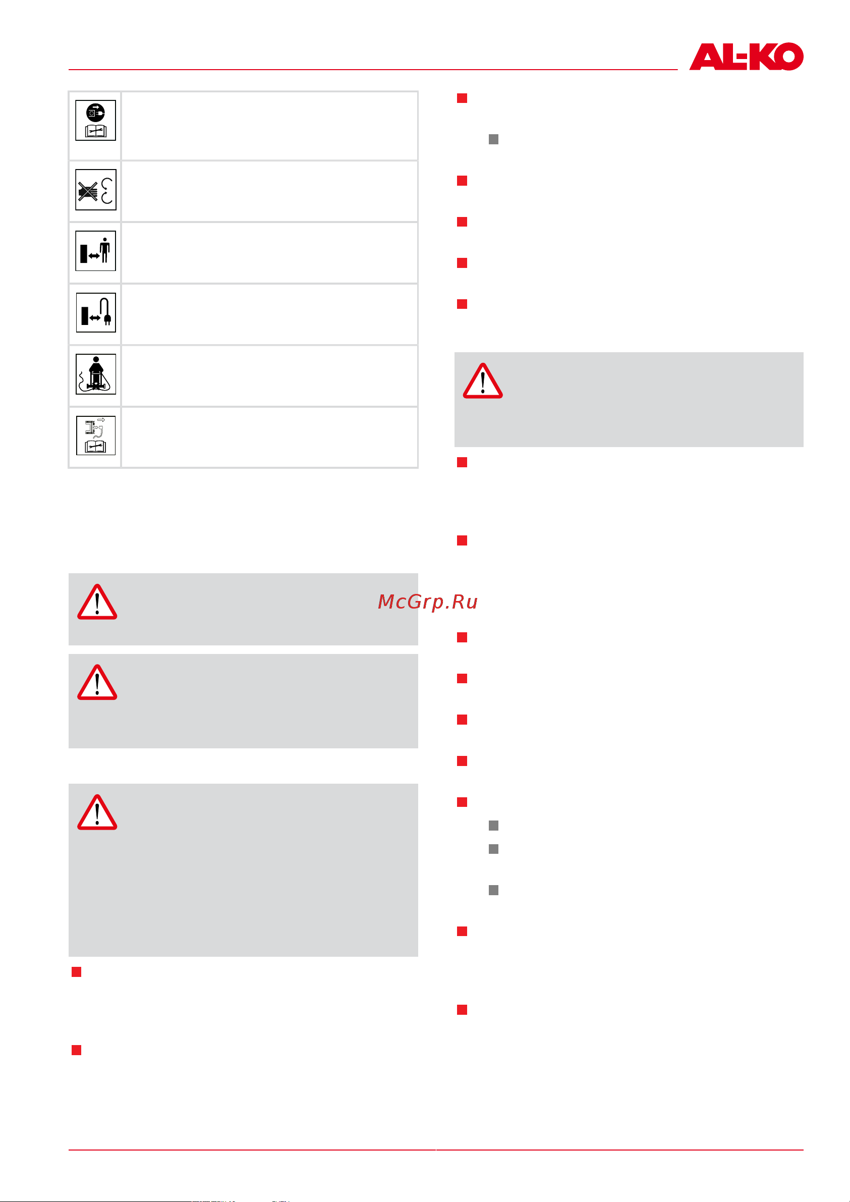 Al-Ko Comfort 46.4 E [17/274] Safety instructions