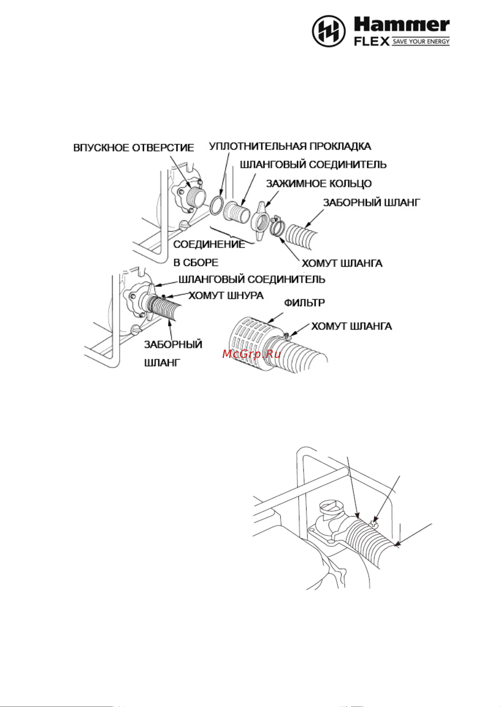 Hammer MTP4000 [9/21] Впускной шланг