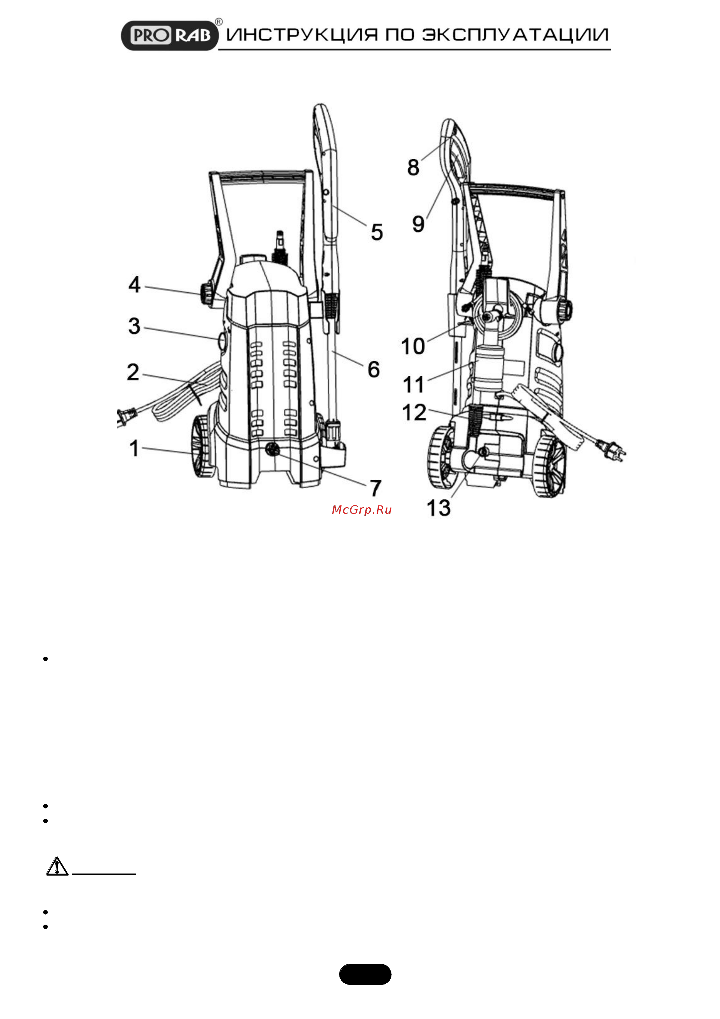 Prorab HPW-1610Н [4/12] Устройство и составные части