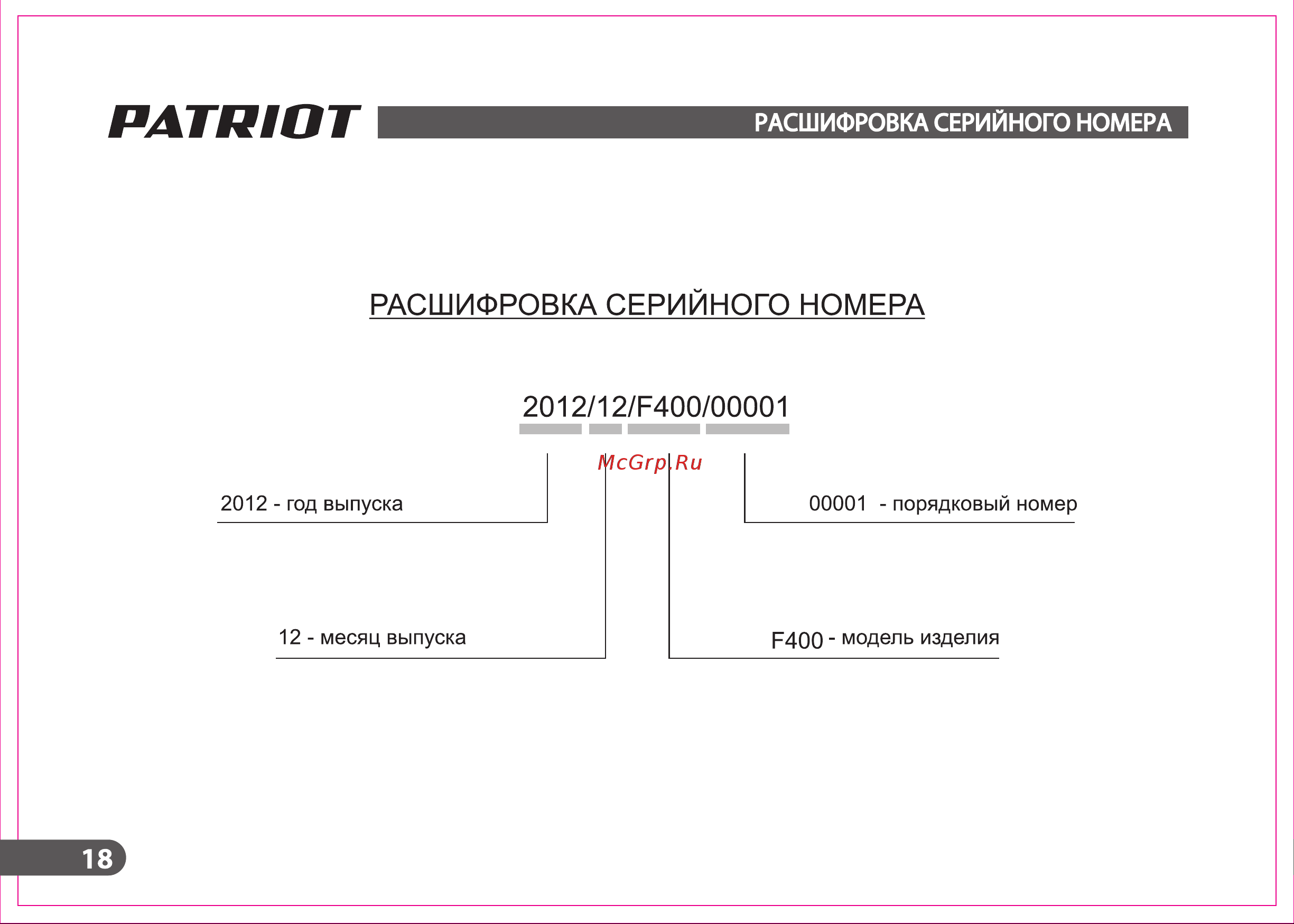 Patriot S 900 Руководство по эксплуатации онлайн [18/20] 770302