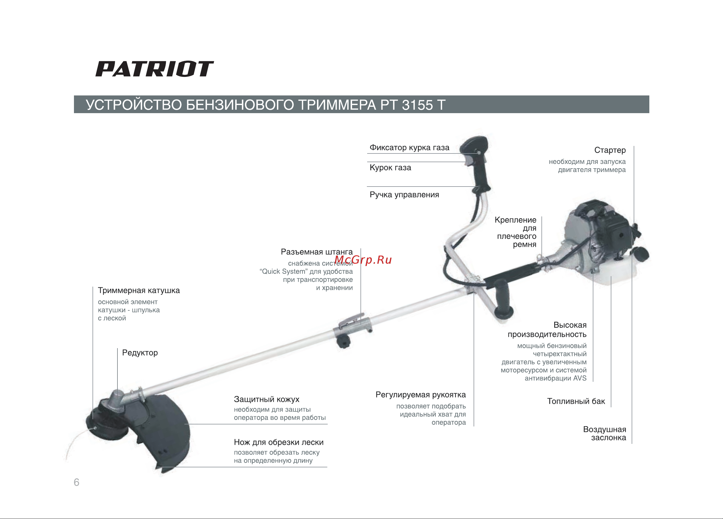 Patriot PT 3155T Руководство по эксплуатации онлайн [6/32] 770505