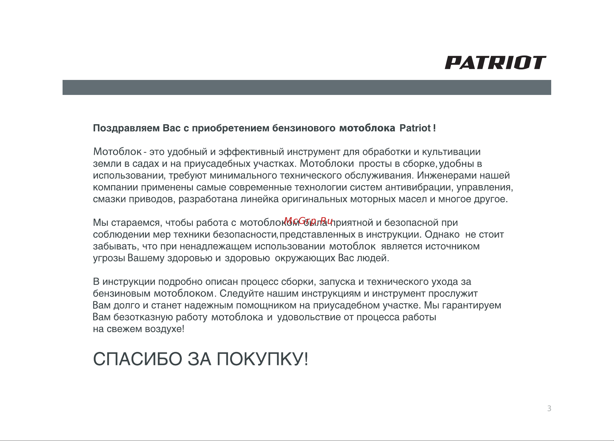 Patriot Montana Руководство по эксплуатации онлайн [3/38] 770527